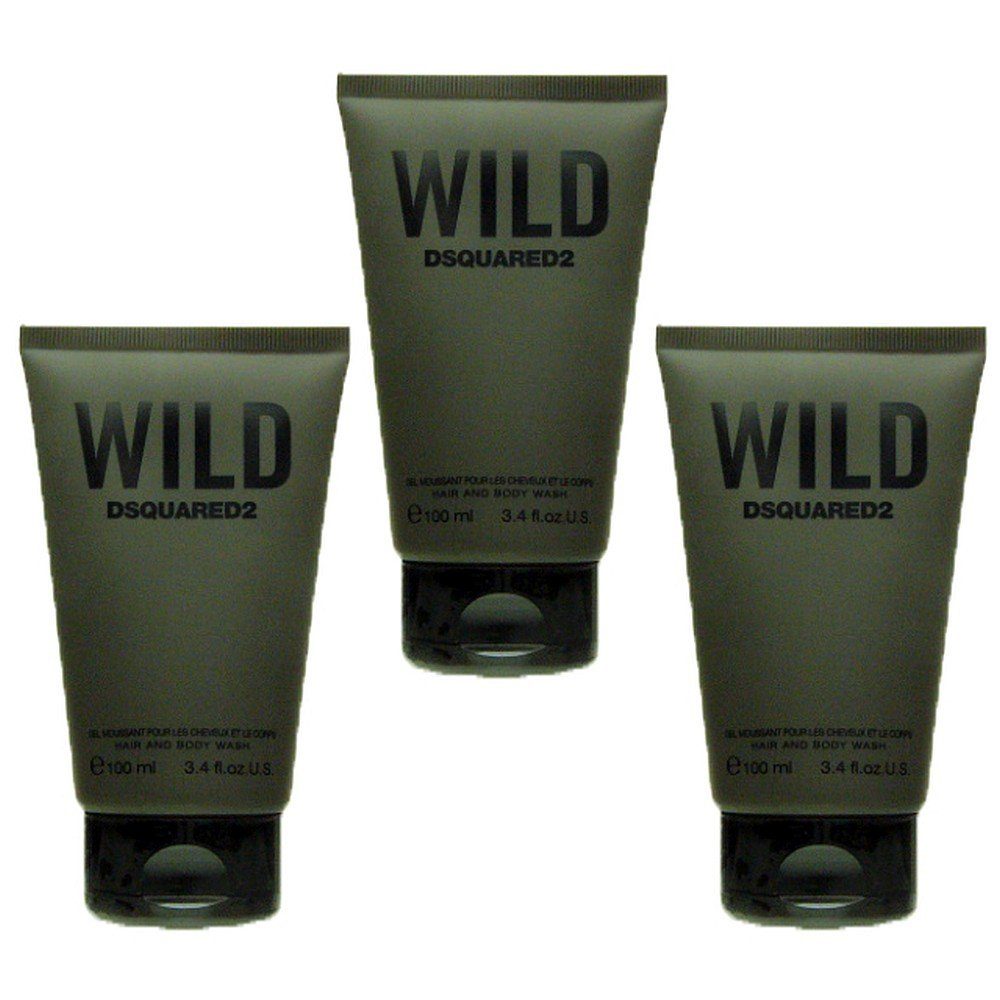 Dsquared2 Duschpflege 3x Dsquared² Wild Hair and Body Wash 100 ml = 300 ml