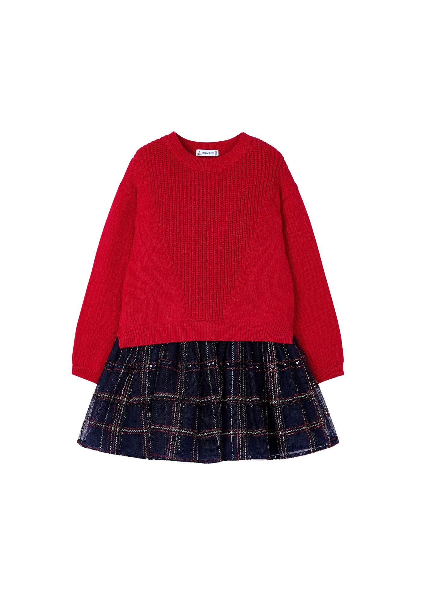 Mayoral A-Linien-Kleid Trägerkleid mit Tüllrock und Pullover