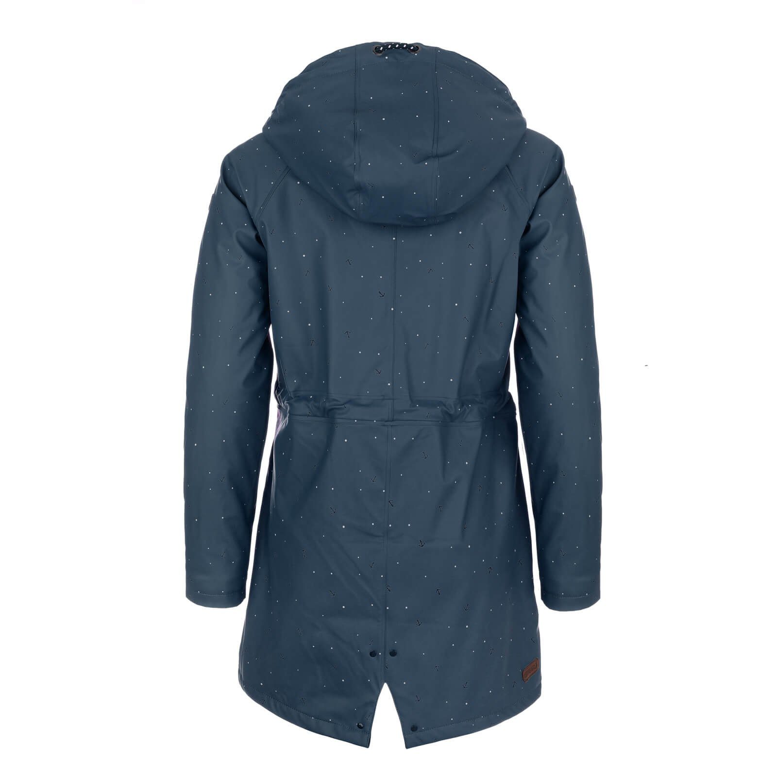 Leitfeuer Regenmantel Damen PU-Parka mit Punkte-Anker-Print günstig online kaufen