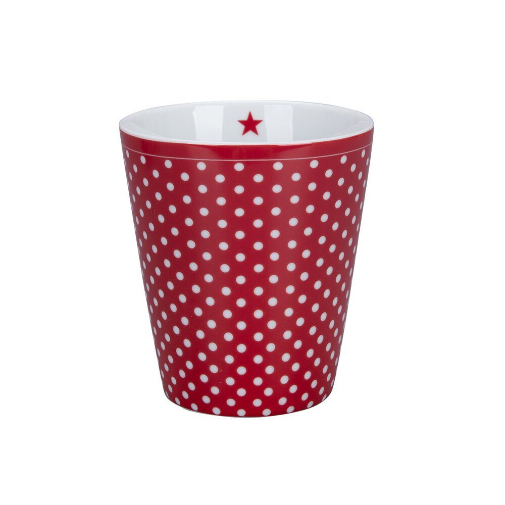 Krasilnikoff Becher Happy Mug Micro Dots, Porzellan rot