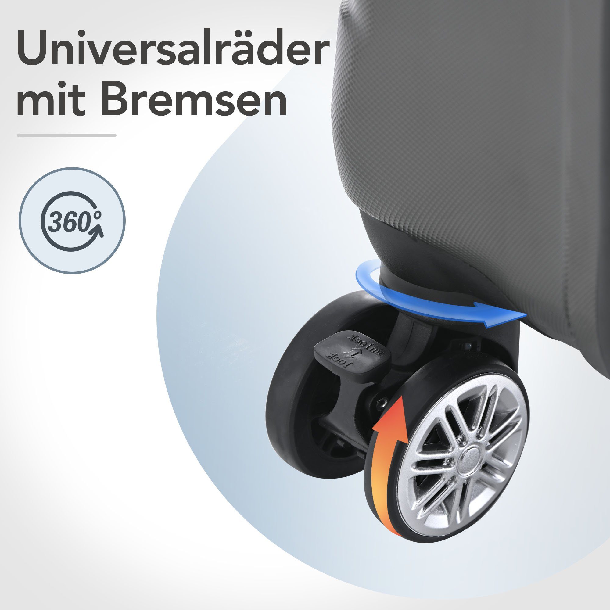 Hartschalen-Trolley Hartschalen-Handgepäck, 4 Rollen, Koffer mit TSA-Schloss und Universalrad, Erweiterbar Seitengriff