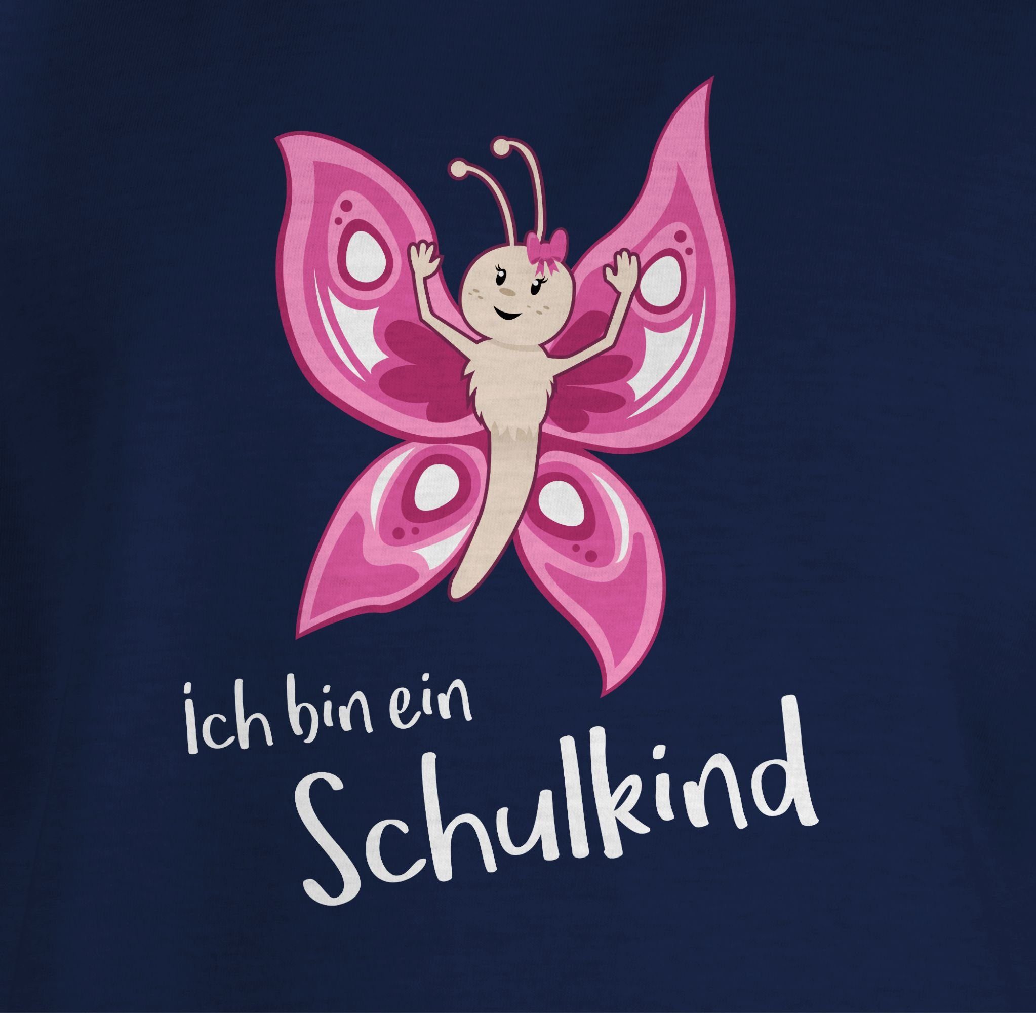 Shirtracer T-Shirt Ich bin ein Schulkind Schmetterling Einschulung Mädchen