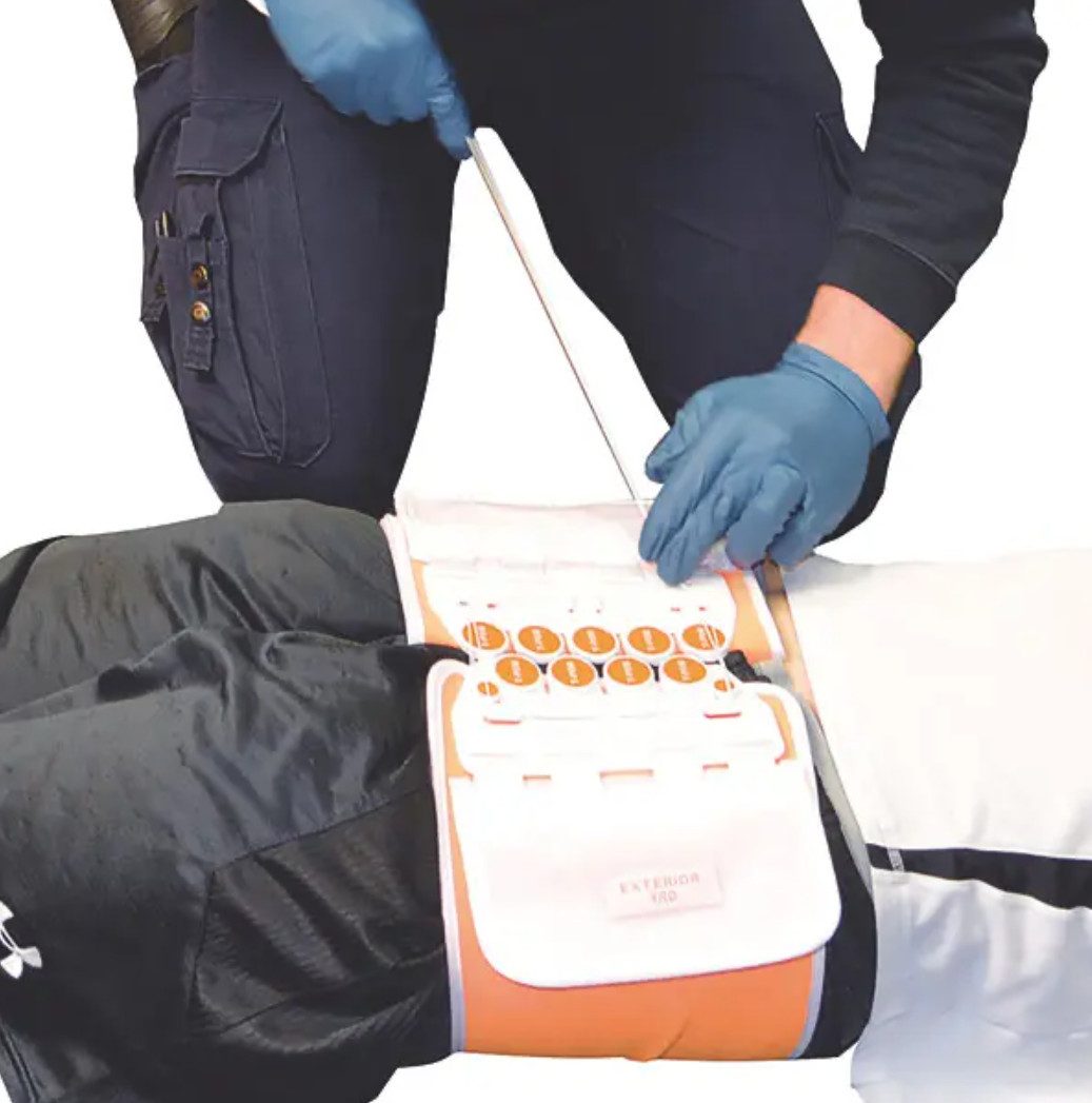 DocMed Erste-Hilfe-Set T-POD Responder Beckenschlingen weiß/orange, (Latexfrei, 1 St), Universelle Passform, Einfache Ein-Personen-Anwendung