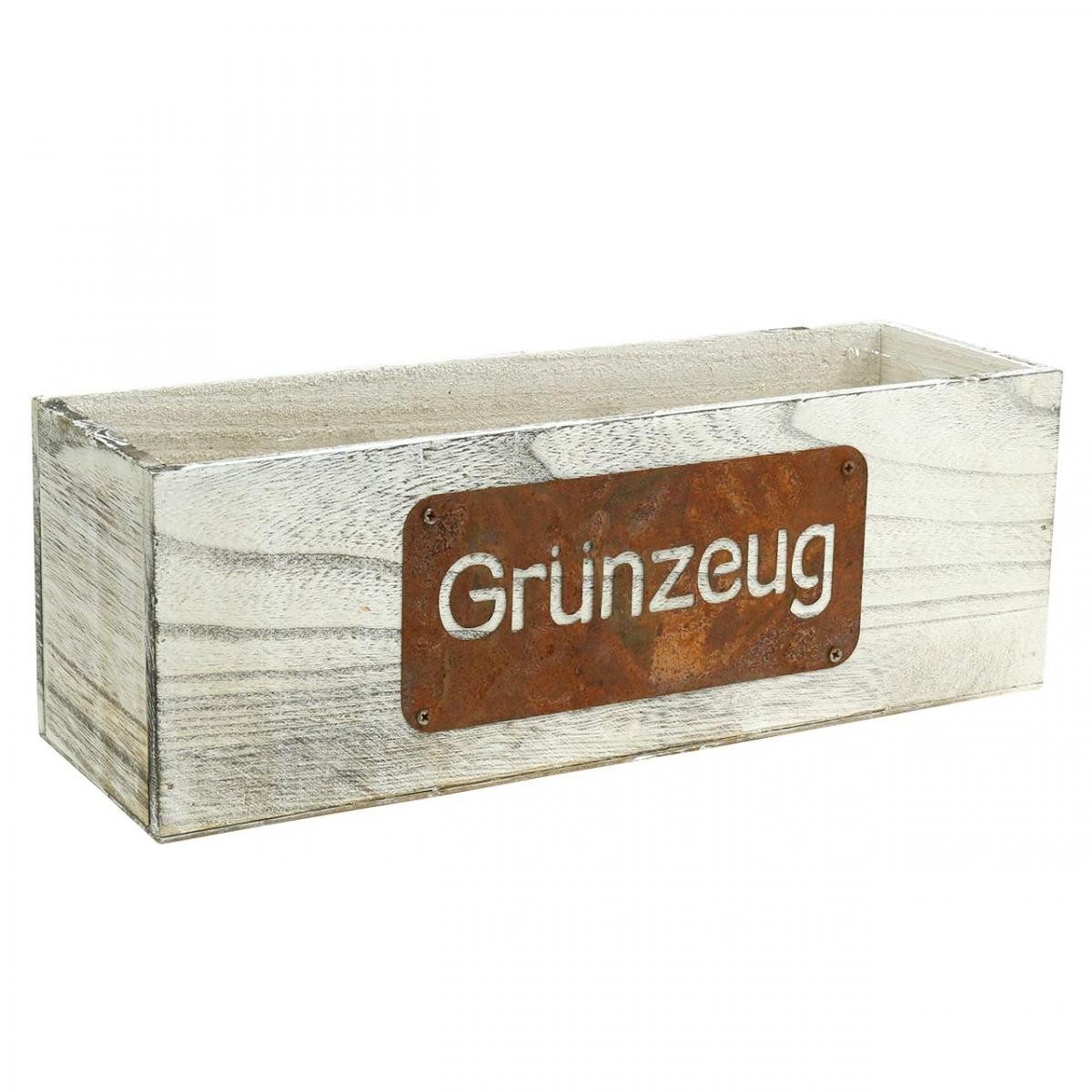 Viana Dekokorb Pflanzkasten für Kräuter und Deko aus Holz mit Edelrost-Optik