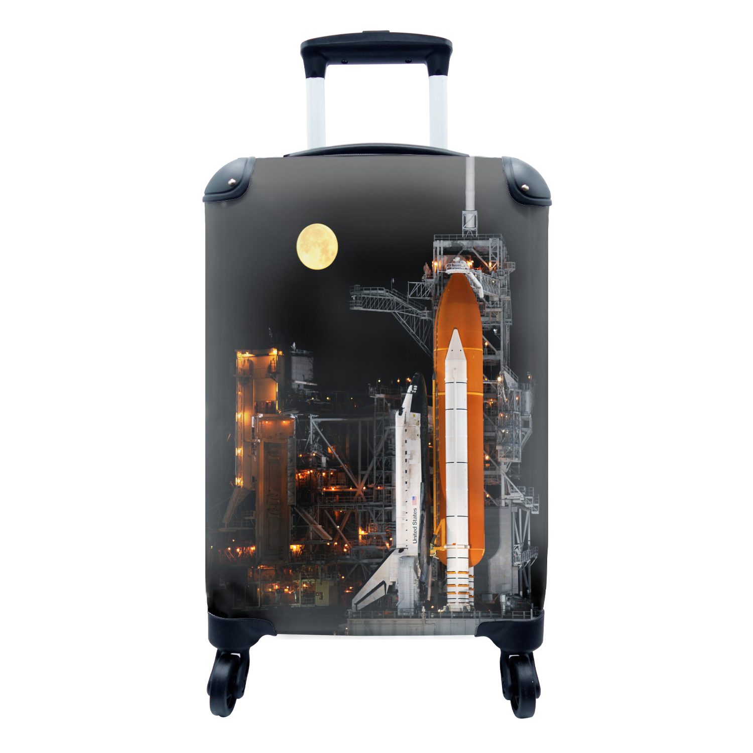 - Reisekoffer Rakete, Ferien, NASA Amerika Handgepäck - Rollen, mit Handgepäckkoffer Trolley, Reisetasche für MuchoWow 4 rollen,