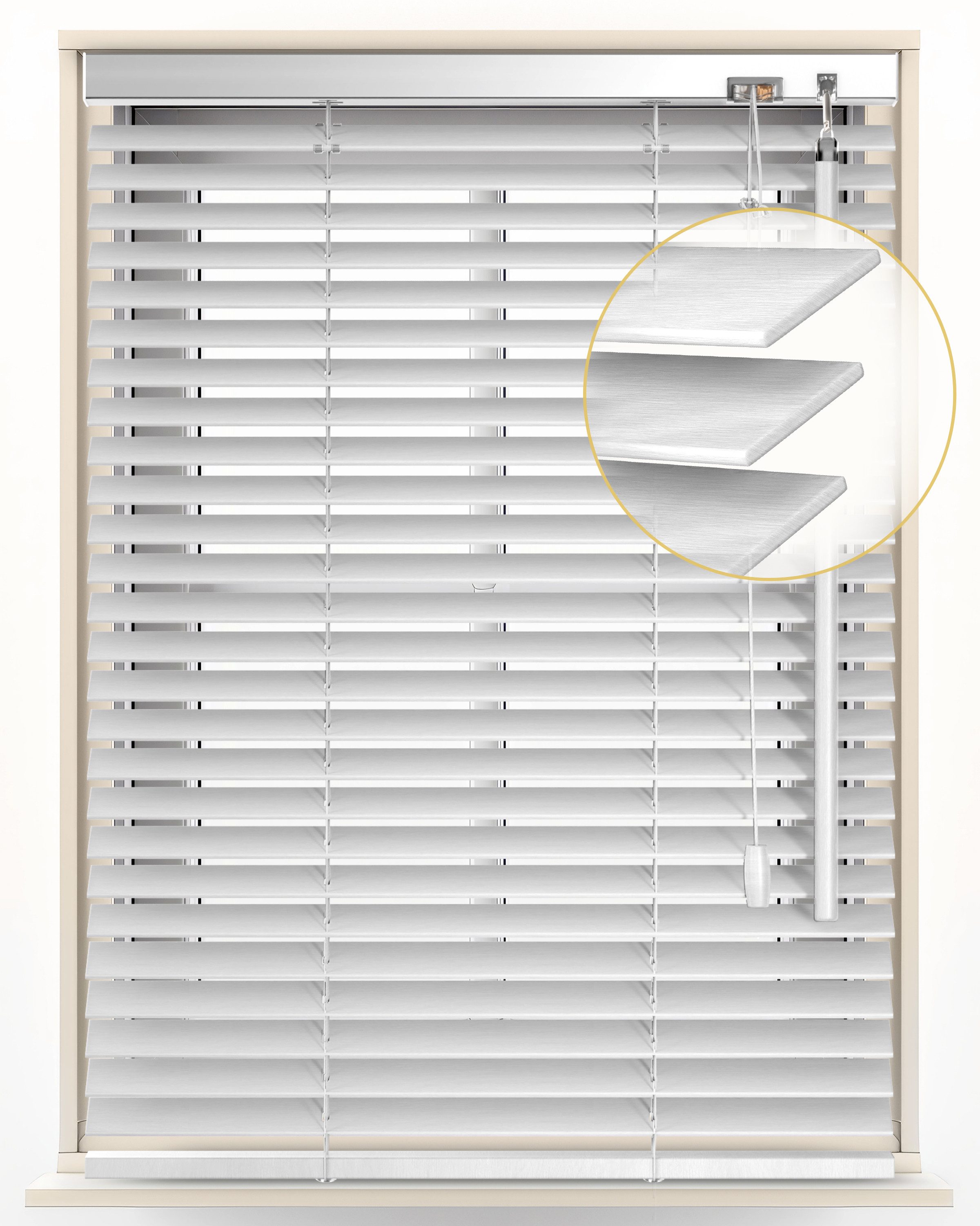 Sol Royal Jalousie Holzjalousie SolDecor JH3 Jalousie aus Holz in Weiß, 140x160cm, Tür- und Fensterjalousie Holz Blickschutz 3,5 cm breite Lamellen