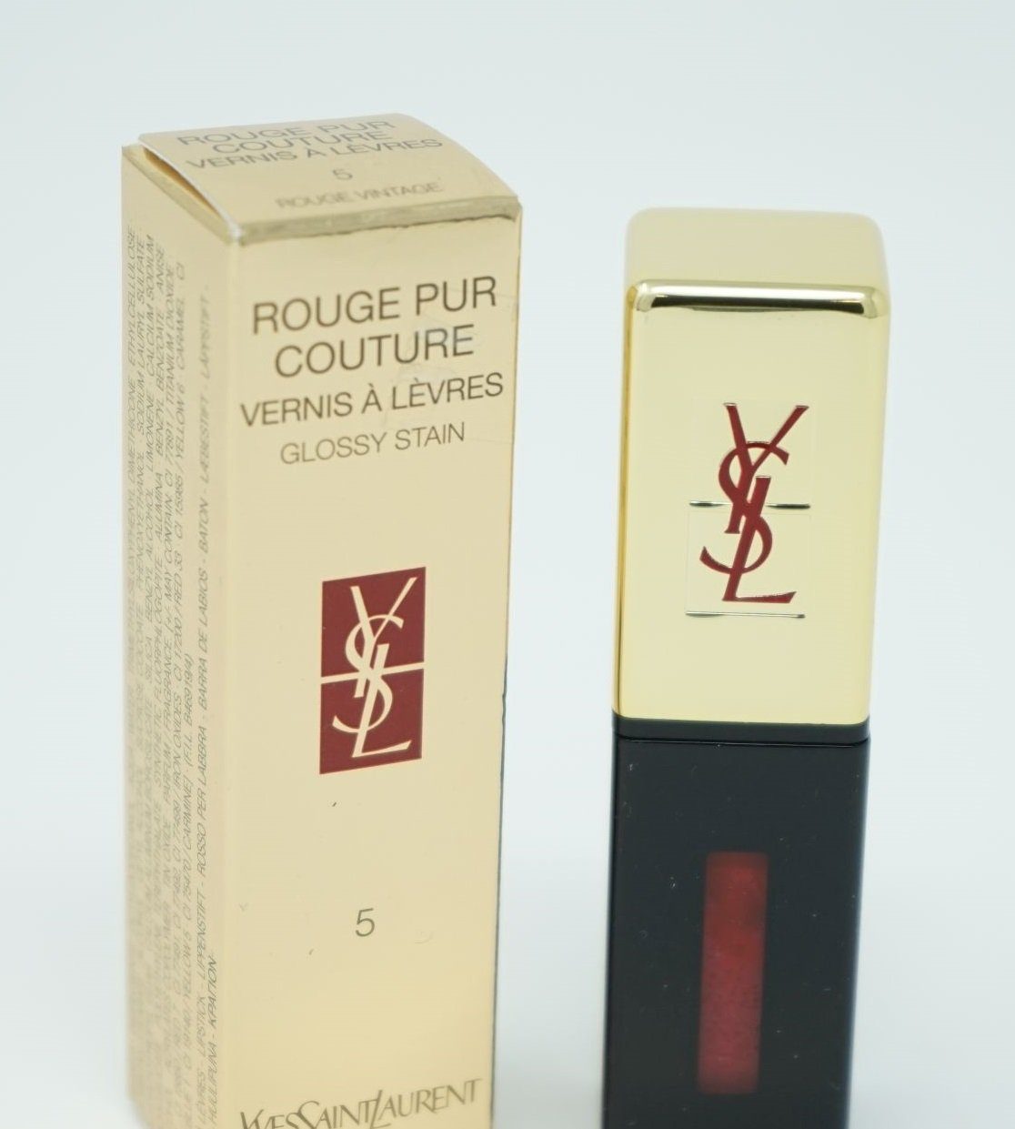 YVES SAINT Stain Lipgloss Laurent Glossy A Couture Levres Rouge LAURENT Vernis Saint Yves Pur