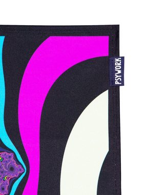 PSYWORK Poster PSYWORK Schwarzlicht Stoffposter Neon "Fractal Dimension I", 0,5x0,7m, UV-aktiv, leuchtet unter Schwarzlicht