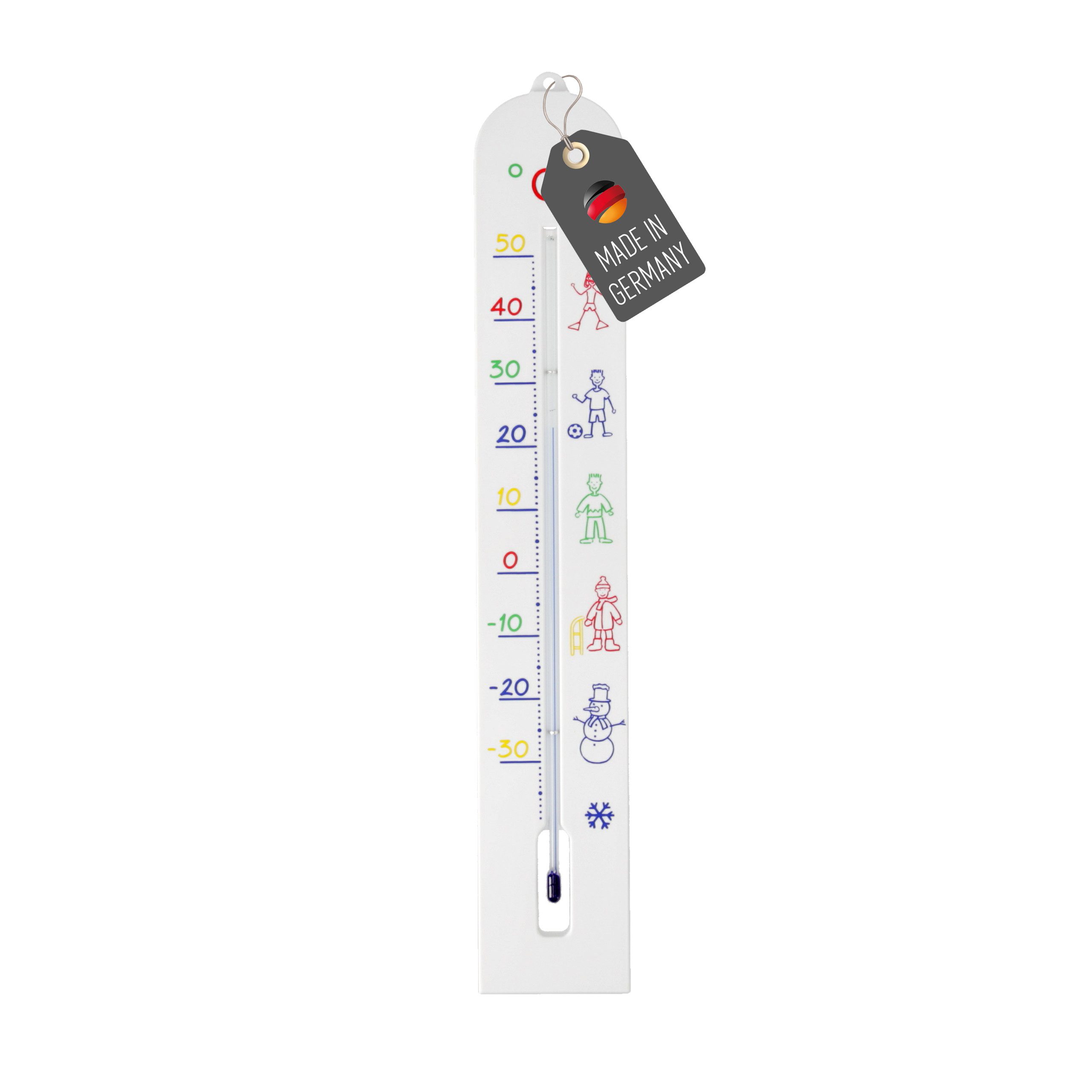 Lantelme Raumthermometer Kinderzimmerthermometer 40 cm Kunststoff Kinder Zimmer Thermometer, Temperatur -35 bis +50°C, Deutsche Herstellung, für Kinderzimmer