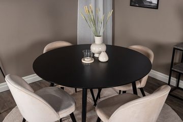 ebuy24 Essgruppe SilarBL100 Essgruppe Esstisch schwarz und 4 Velvet, (5-tlg)