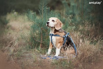 amiplay Hunde-Geschirr Denim STEP-IN Brustgeschirr – Verstellbar, Stilvoll & Bequem für Hunde, Baumwolle, Verstellbares Hunde Brustgeschirr DENIM