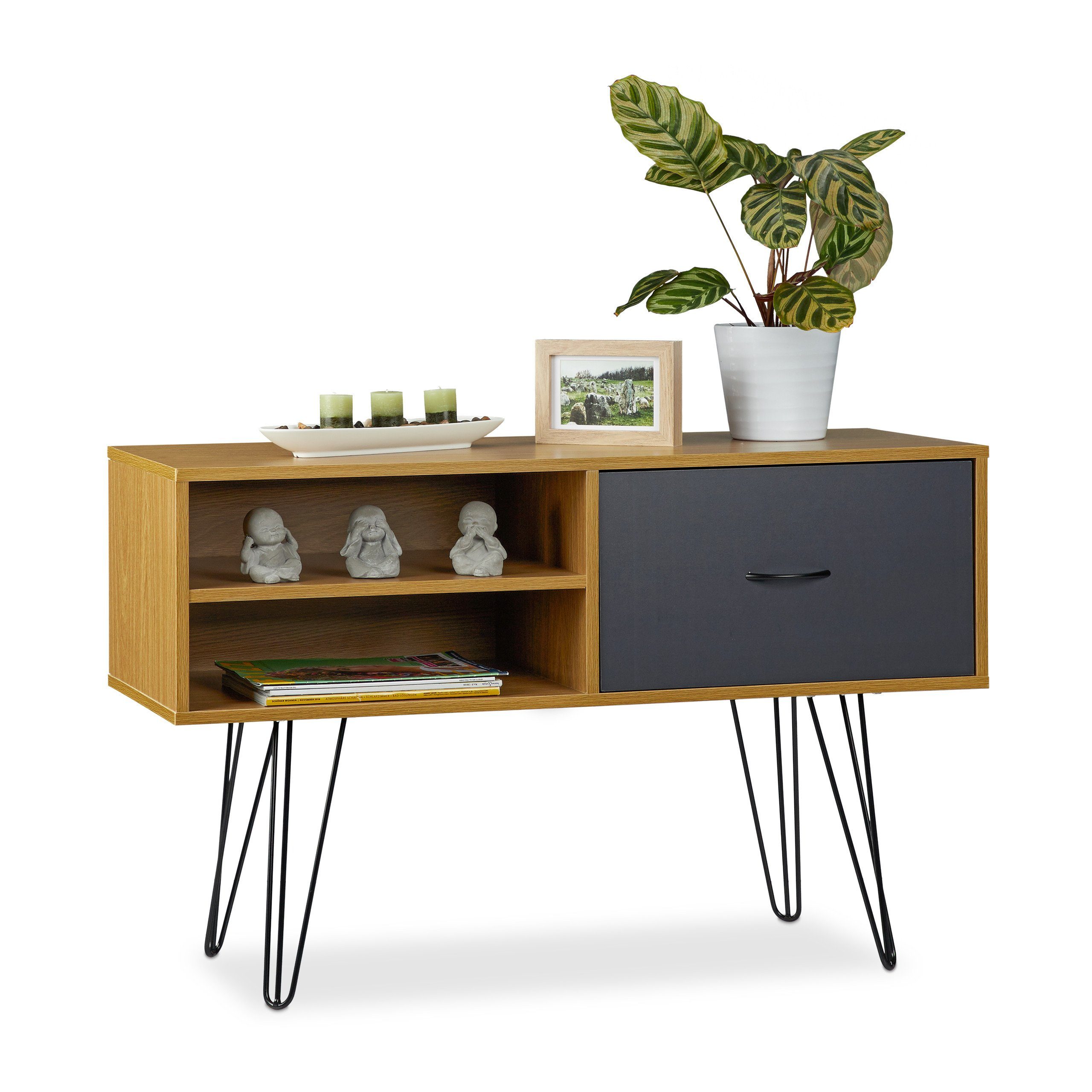 relaxdays Sideboard Sideboard Retro Design