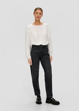s.Oliver 7/8-Jeans Ankle-Jeans / Regular Fit / High Rise / Tapered Leg Label-Patch, Waschung, Nieten