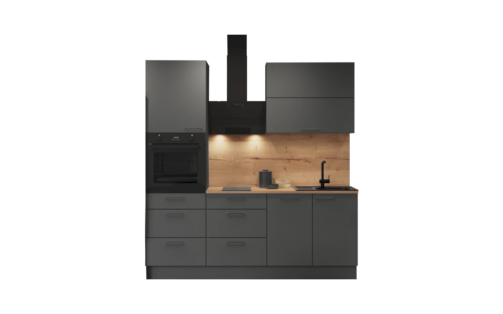 nobilia® Küchenzeile Sven, individuell anpassbar, gratis Küchenplanung mit Profis, (Breite 180 cm), vormontiert, wahlw. mit E-Geräten, inkl. Lieferung