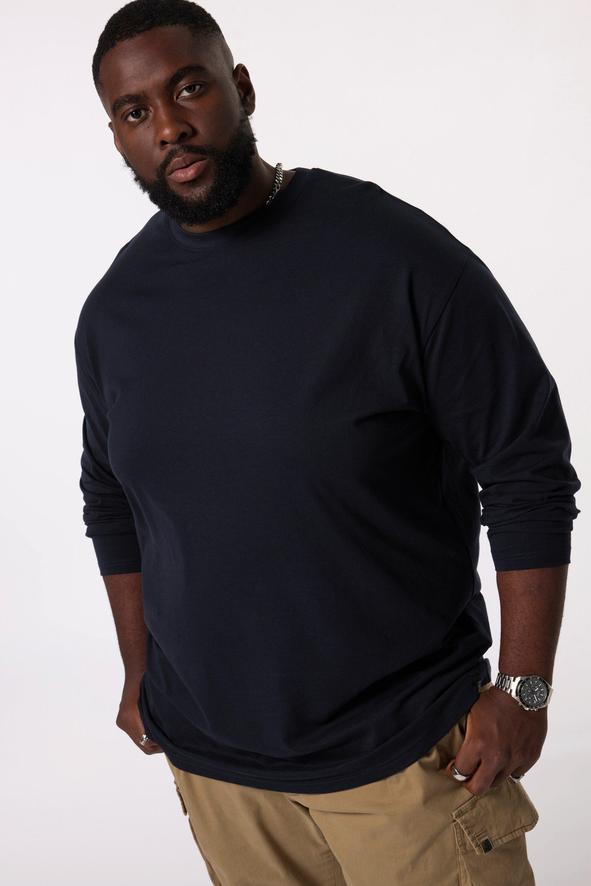 STHUGE T-Shirt Langarmshirt Basic oversized bis 8 XL günstig online kaufen