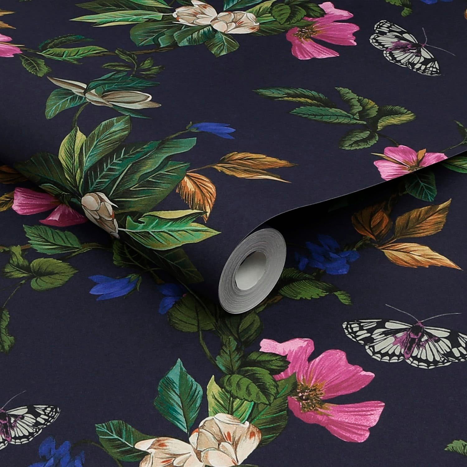 glatt, Joules (1 floral, Vliestapete Navy, Woodland floral French Wakerly St), Floral