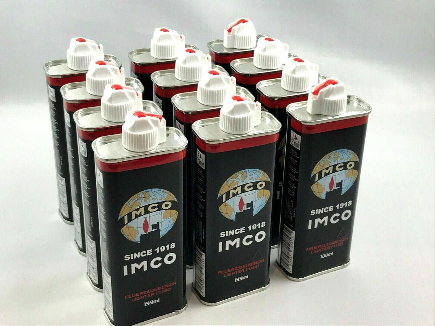 IMCO Feuerzeug IMCO Feuerzeug Benzin 12 x 133ml Kanister Benzin (Sparset Angebot)