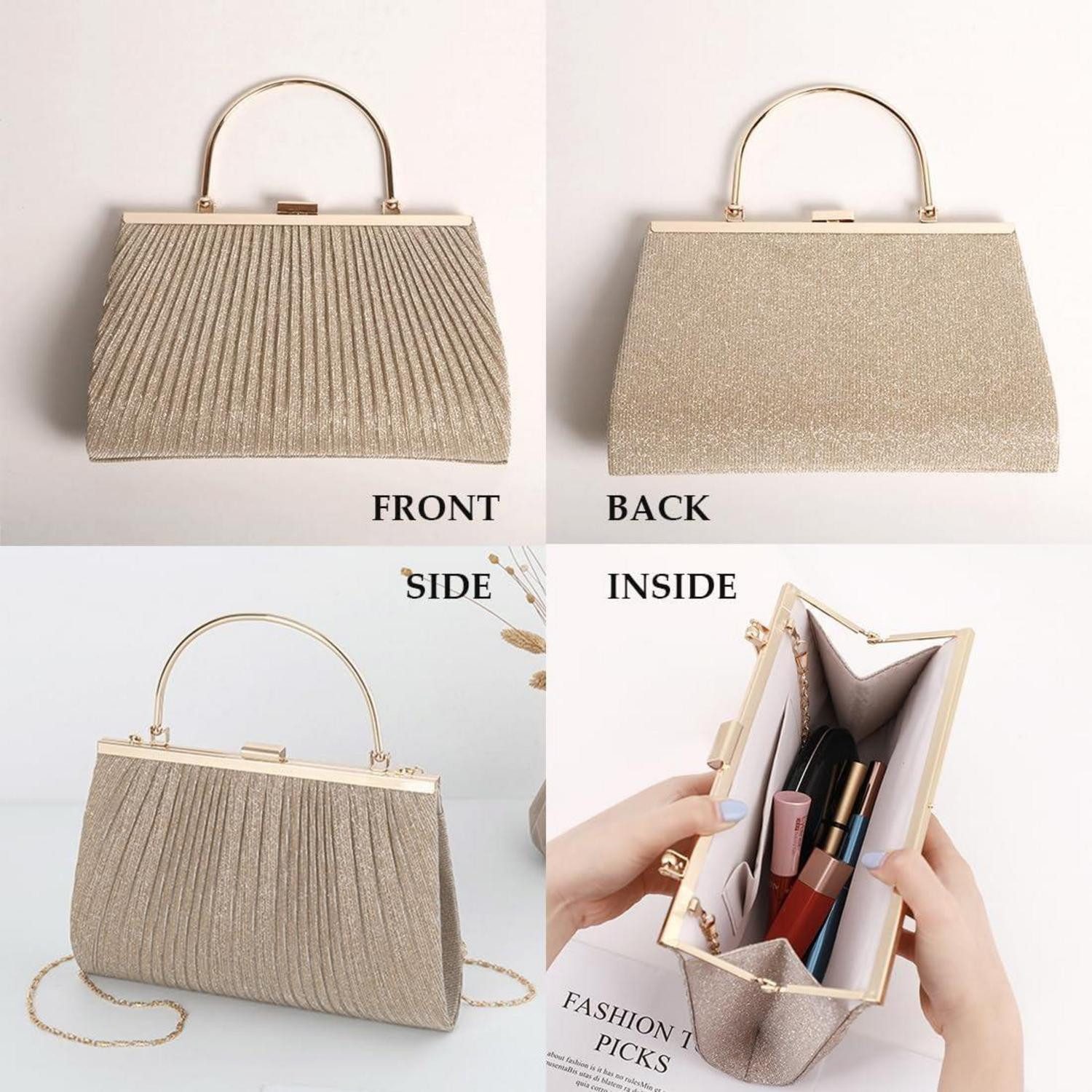 LuxusKollektion Clutch Damen Clutch Glitzer Abendtasche günstig online kaufen