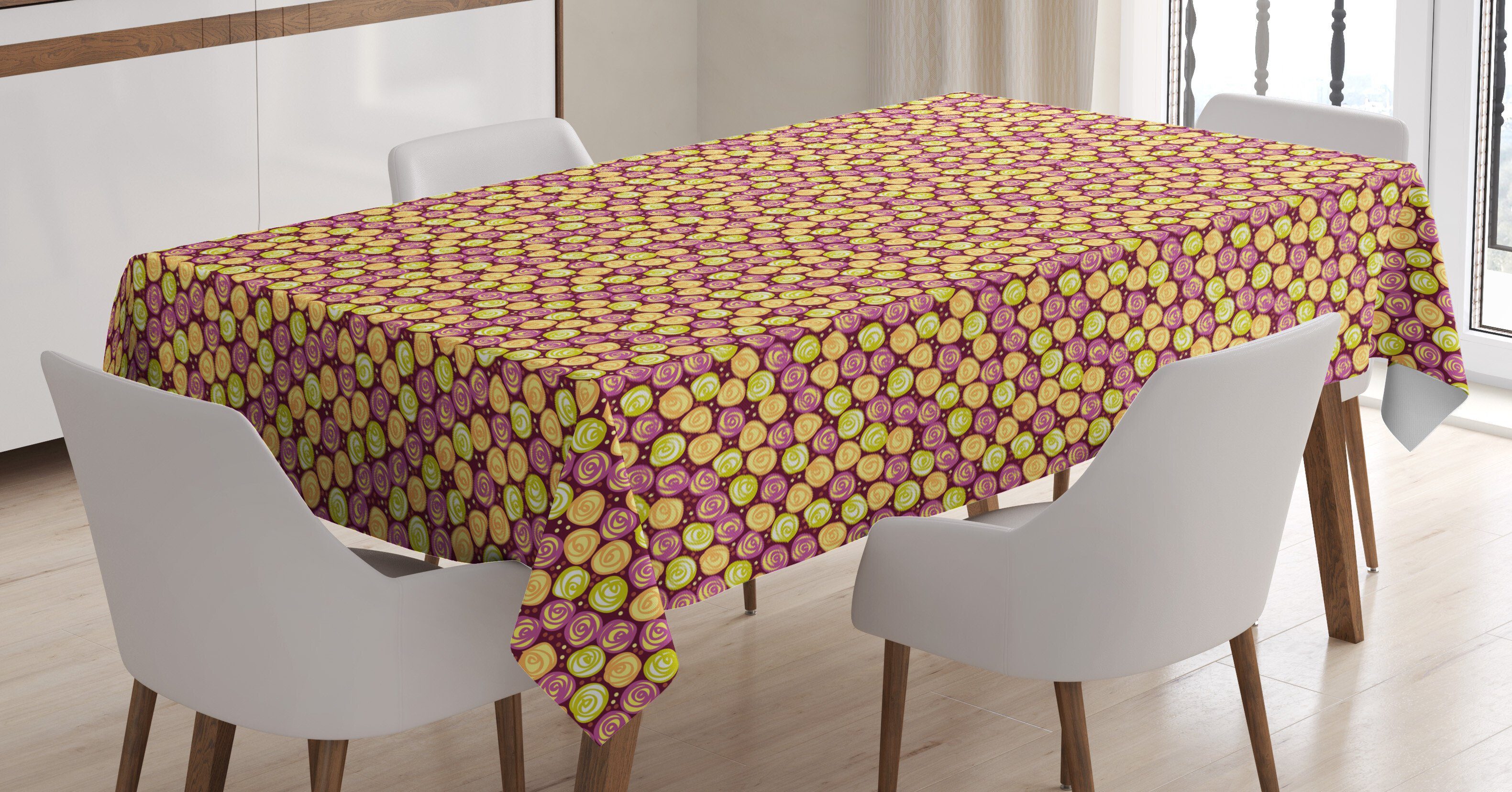 Farben, Bereich Punkte Für Farbfest Tischdecke geeignet Waschbar den Außen Abakuhaus Rosen Klare Rose Abstrakte Art und