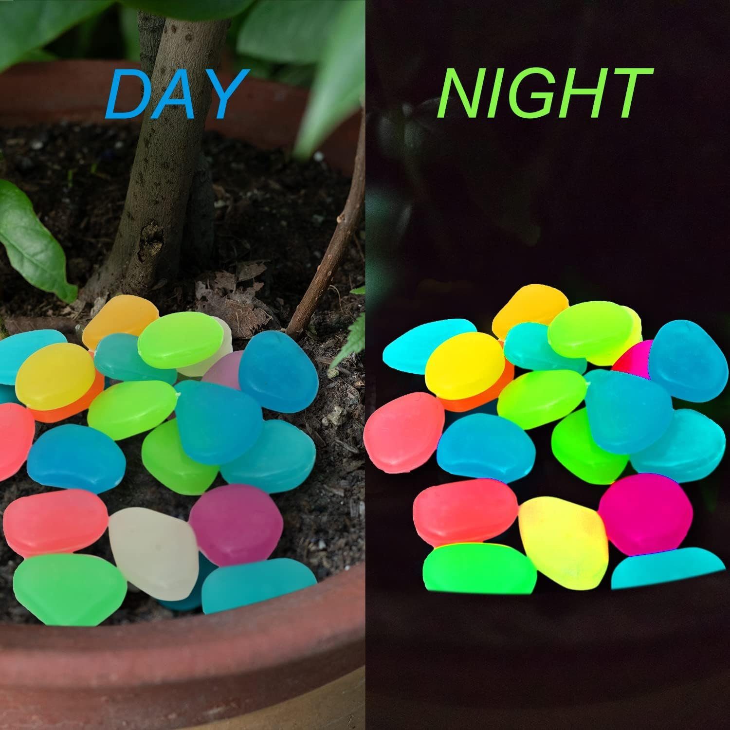 XDeer Dekosteine Leuchtsteine Kieselsteine Fluoreszierende Steine,Nachtleuc günstig online kaufen