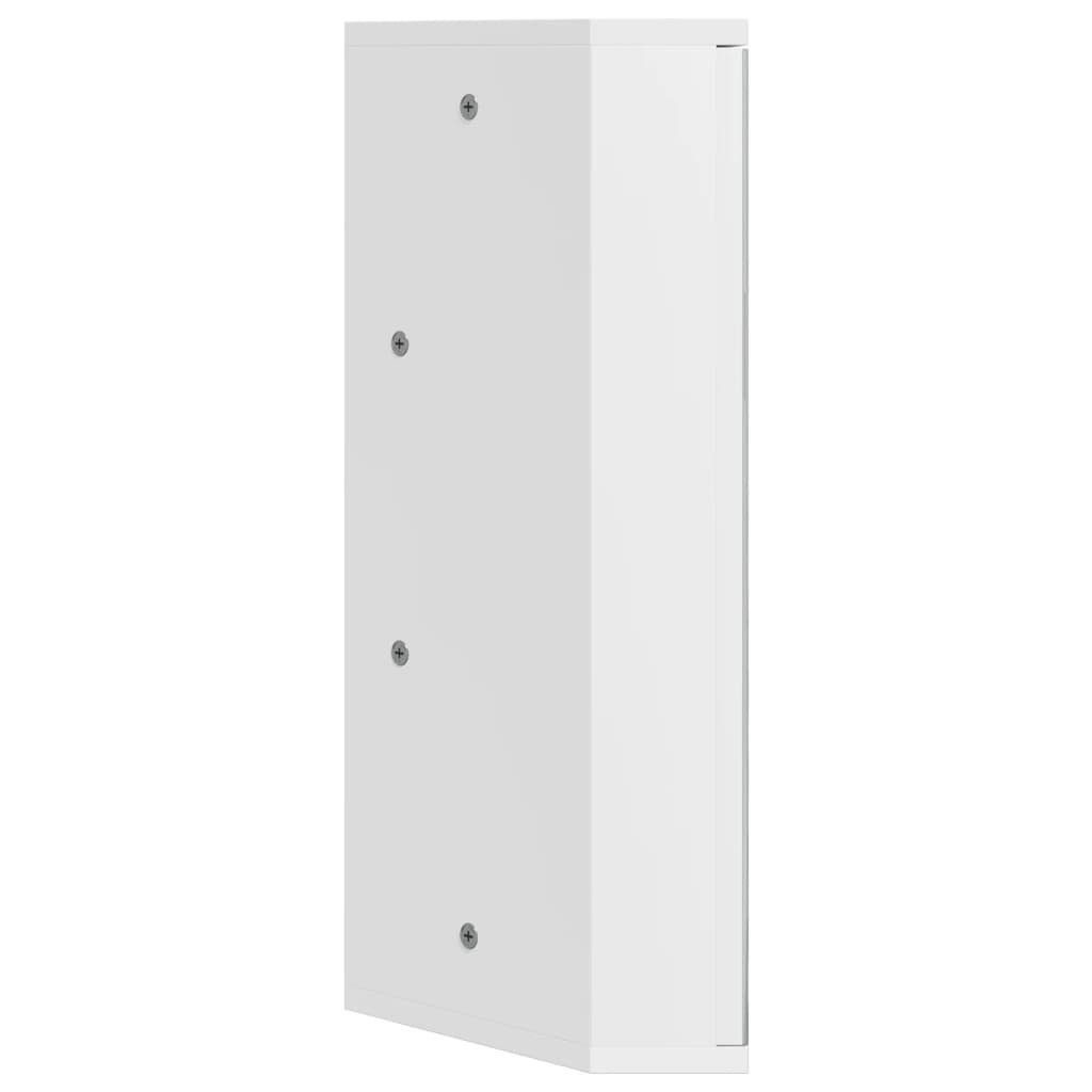 vidaXL Badezimmerspiegelschrank Eck-Spiegelschrank Weiß 30x24x60 cm (1-St) – Bild 5 von 5