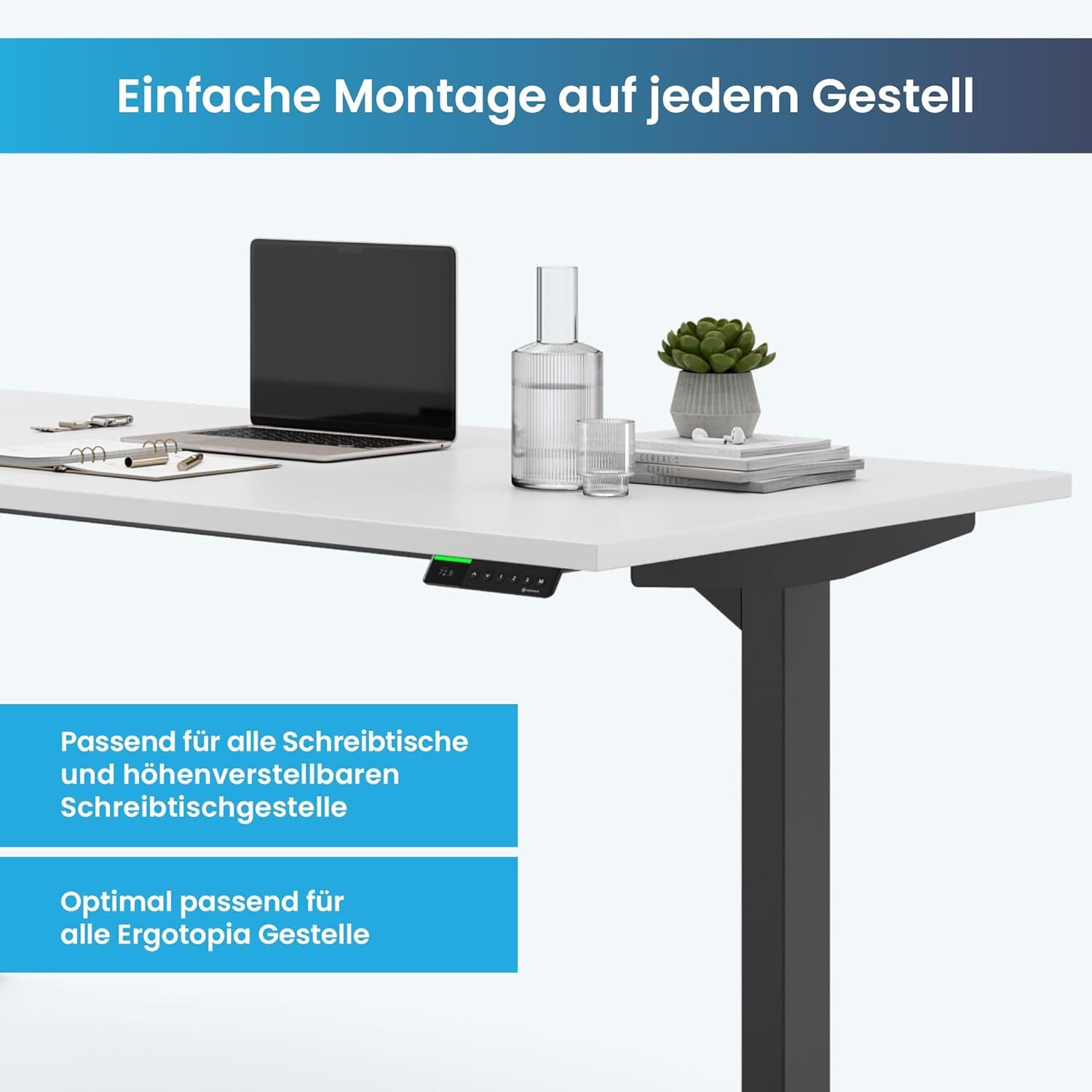 Ergotopia Schreibtischplatte Holzplatte gefertigt in Deutschland - 25 mm Bürotischplatte