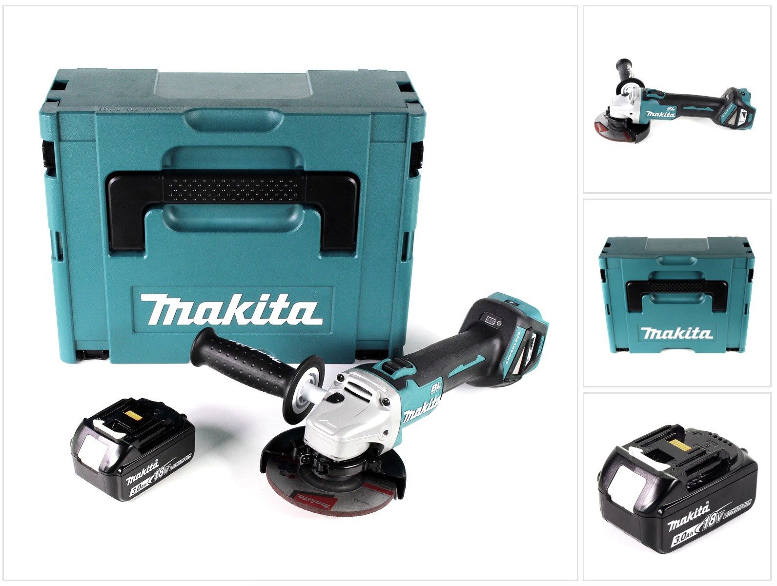 Makita Akku-Winkelschleifer DGA 511 F1J Akku Winkelschleifer 18V 125mm Brushless + 1x Akku 3,0Ah