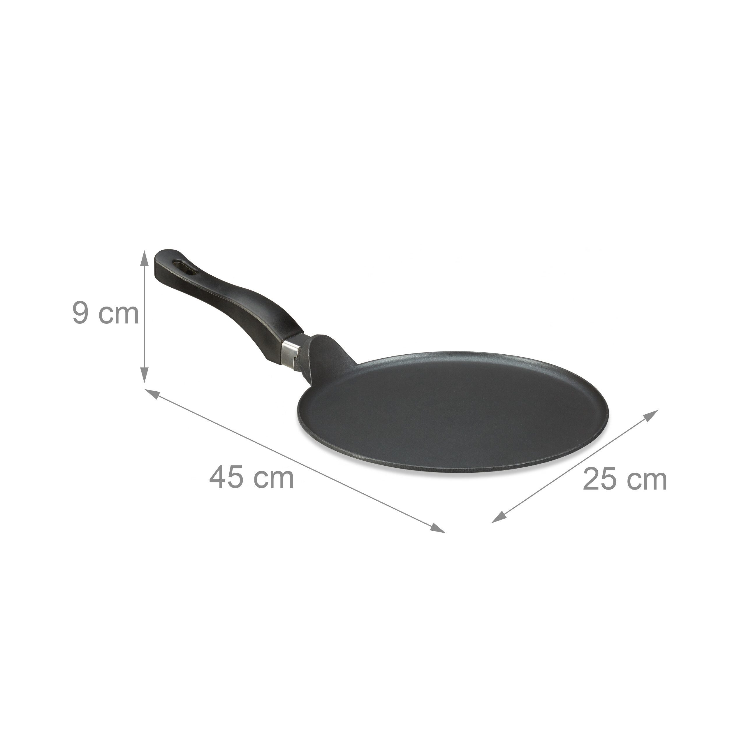 relaxdays Crêpepfanne mit Zubehör, Aluminiumguss (3-tlg) – Bild 4 von 5