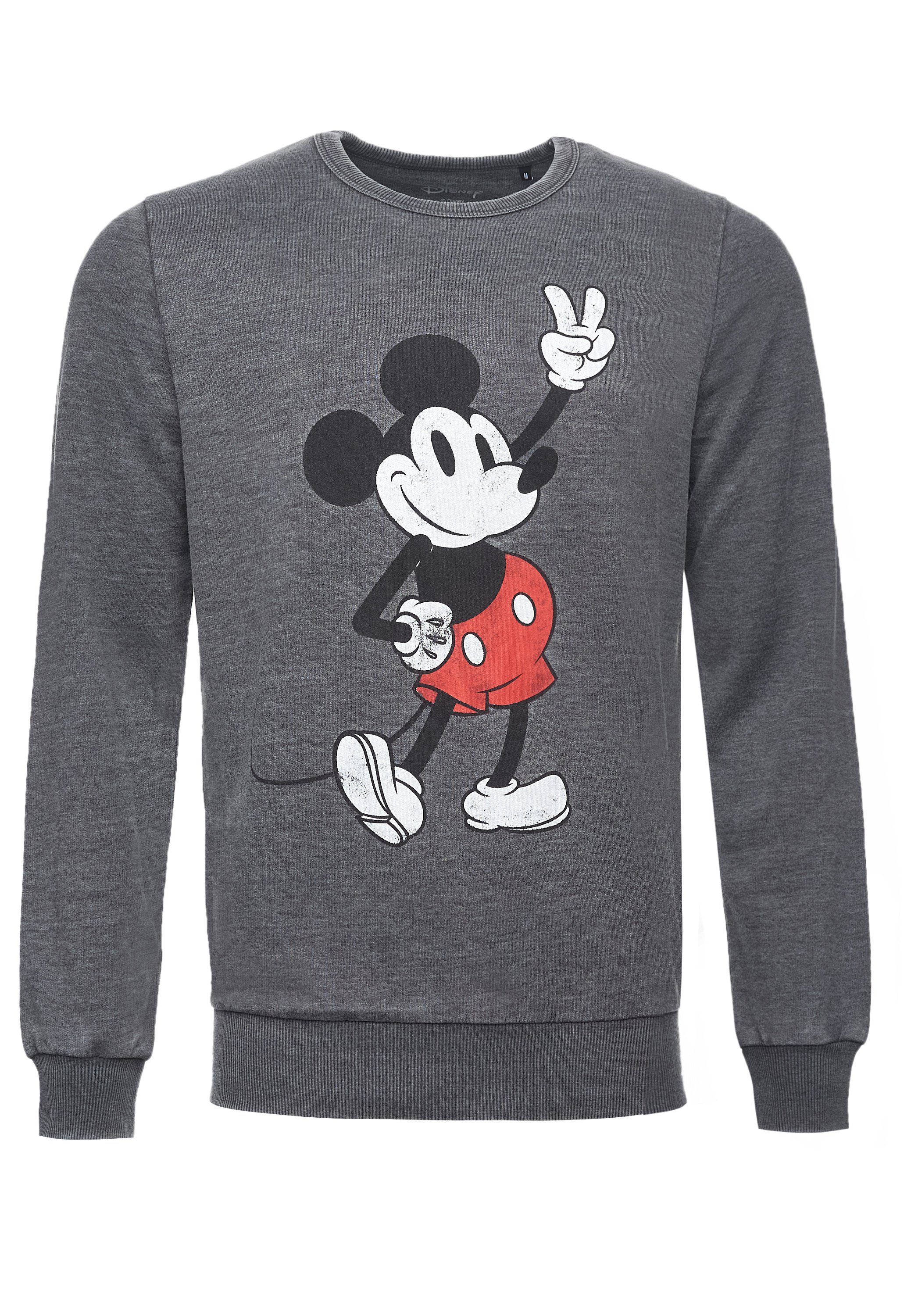 Recovered Bio-Baumwolle Sweatshirt Peace GOTS Disney Pose zertifizierte Mickey