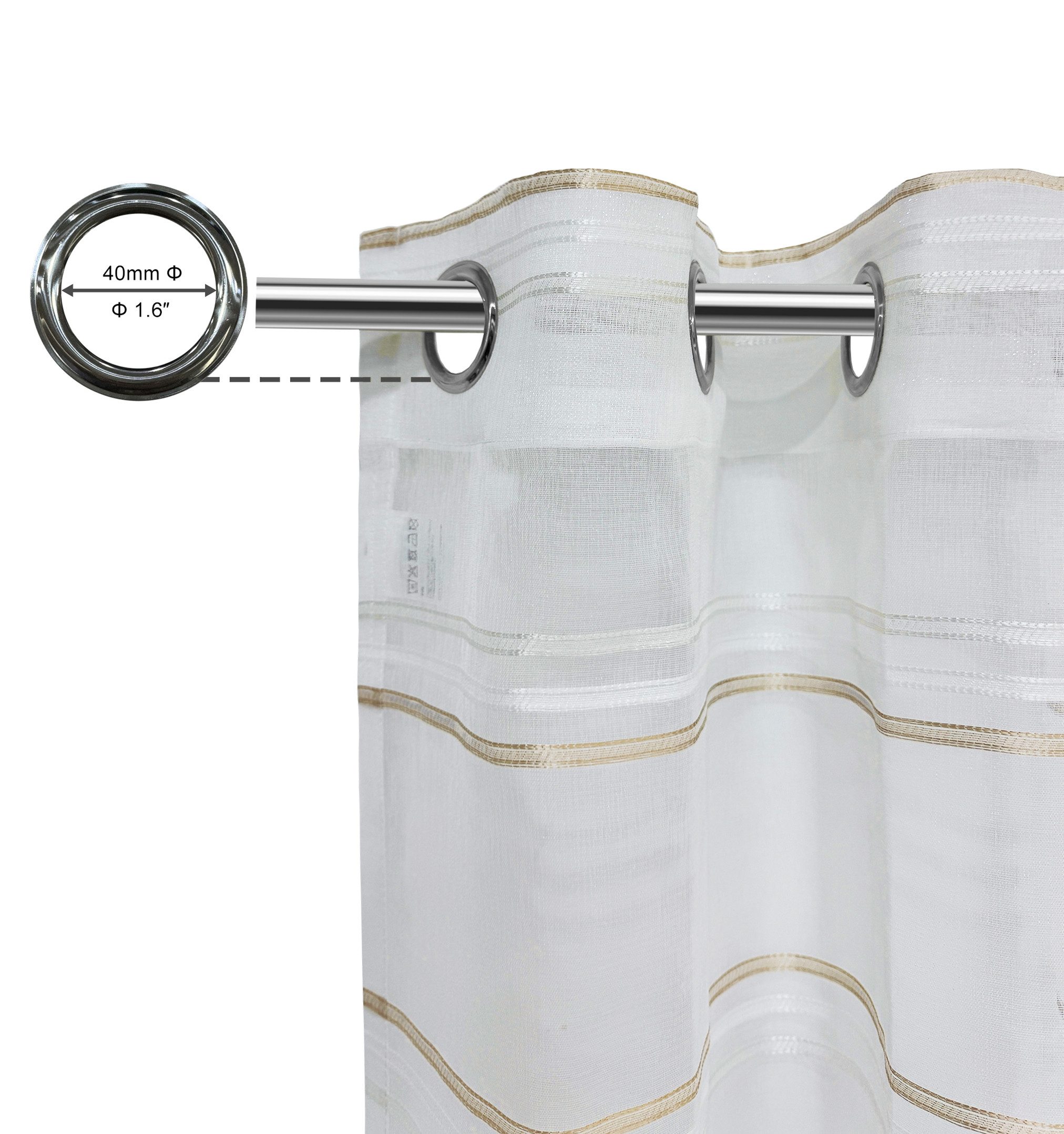 OTTO home Gardine Sirii (1 St), Ösen, halbtransparent, Polyester, Halbtransparent, angenehme Haptik, mit Streifen, modern – Bild 4 von 5