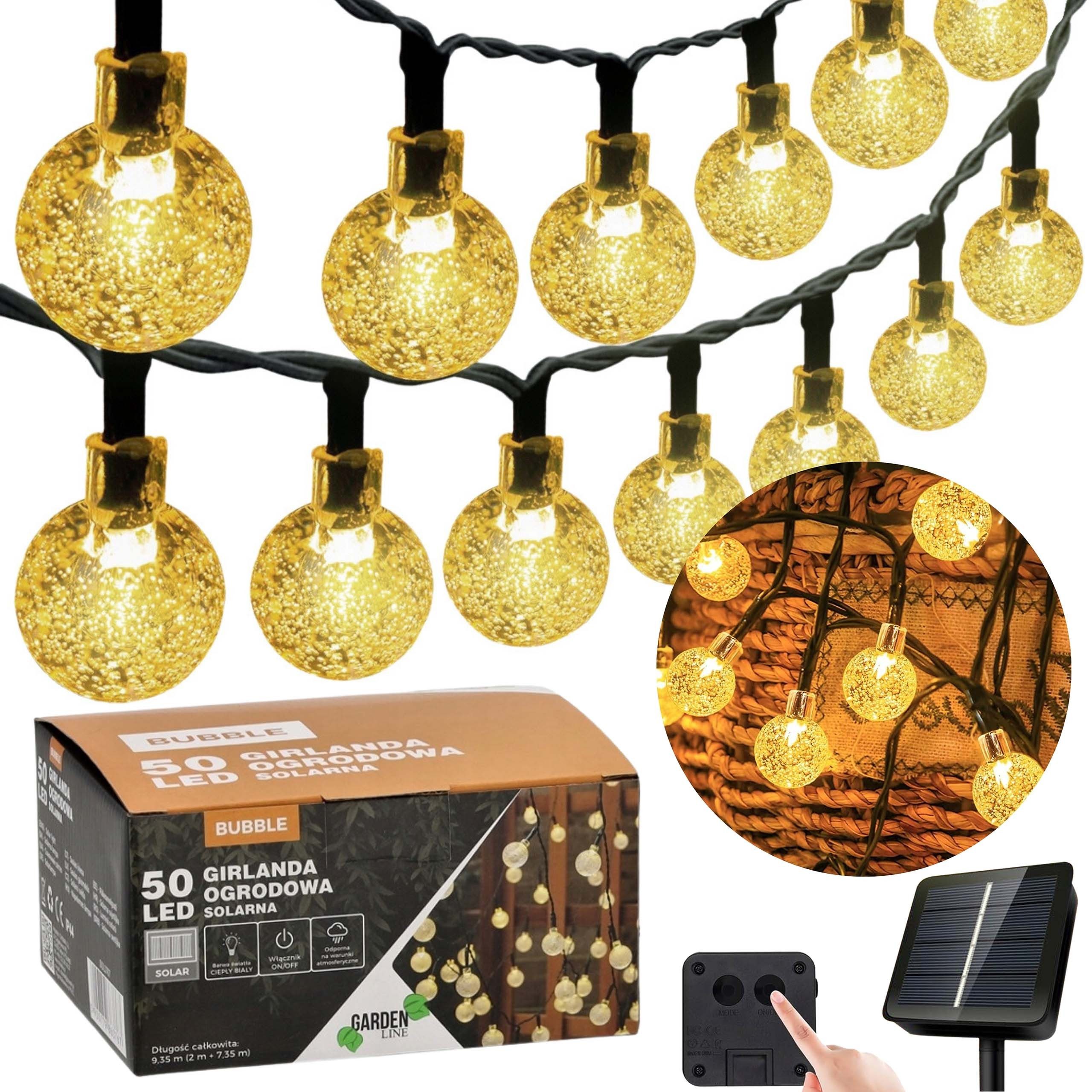Sarcia.eu LED Solarleuchte Solar-Gartengirlande 50 LED, Lichterkette 9,35 m