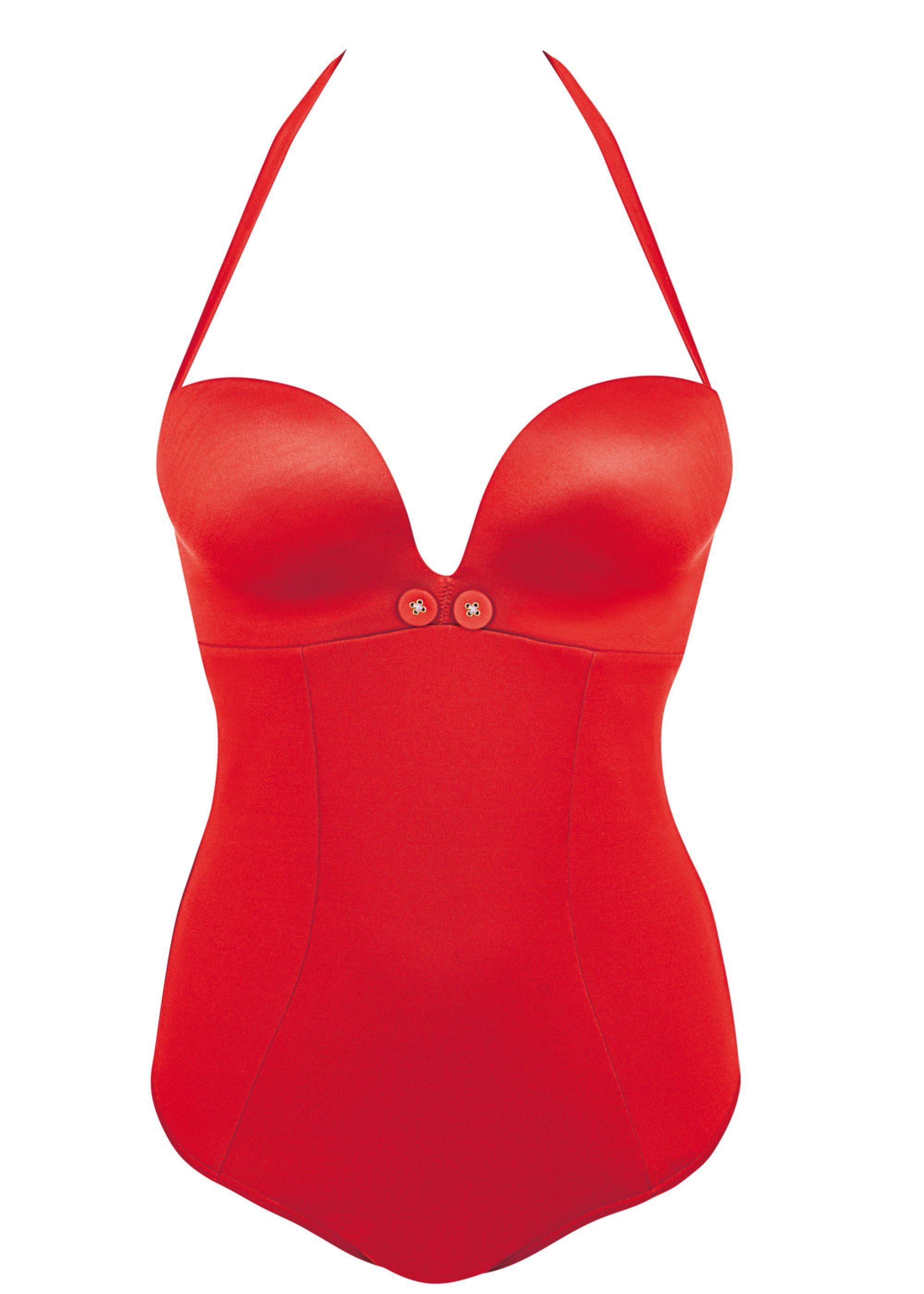 Gossard Badeanzug Egoboost Push-Up Badeanzug Sunset Red (Push-Up, 1-St., glatt)