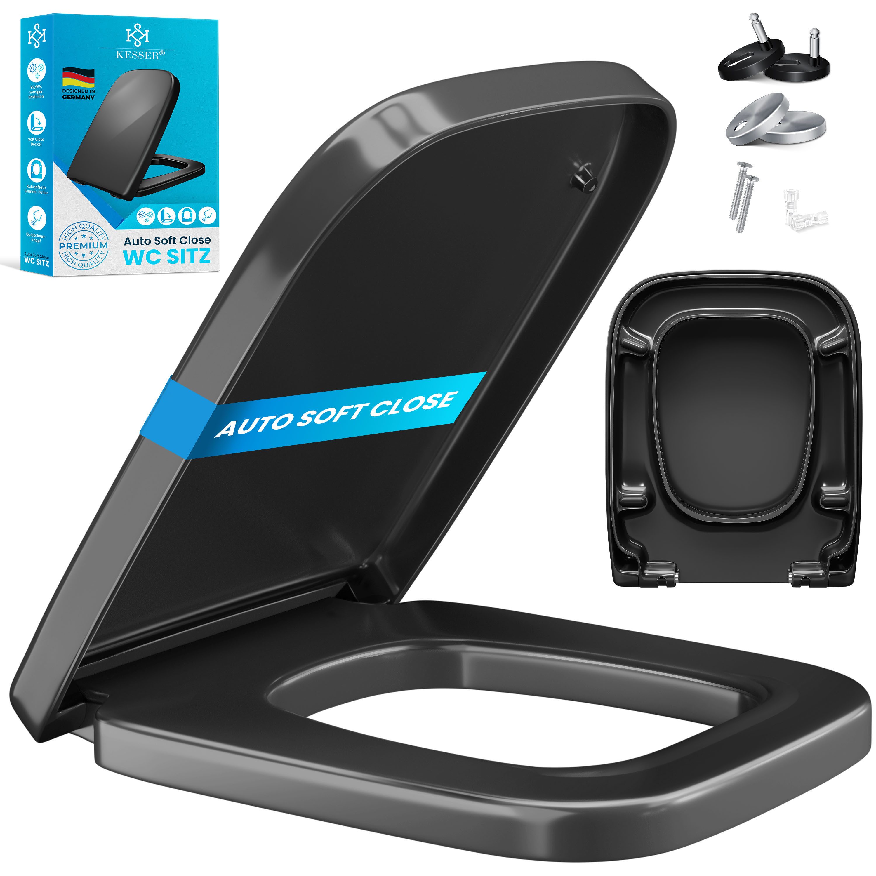 KESSER WC-Sitz, Toilettendeckel mit Absenkautomatik & Softclose aus Duroplast