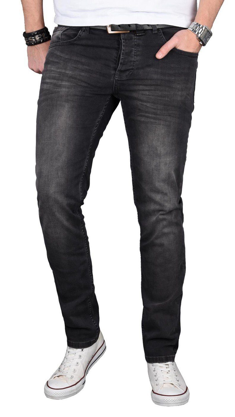 Alessandro Salvarini Straight-Jeans ASGenova Stretch mit Elasthan black