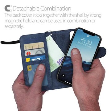 MyGadget Handyhülle Flip Case Klapphülle für Apple iPhone 12 Pro Max, Magnetische Hülle aus Kunstleder Klapphülle Kartenfach Schutzhülle