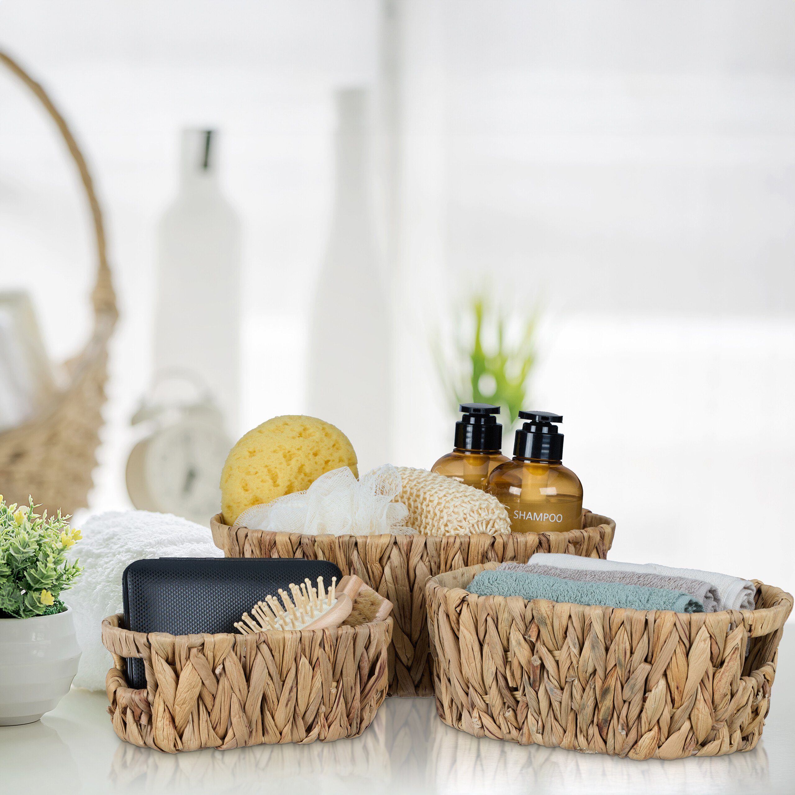 relaxdays Aufbewahrungskorb Ovale Aufbewahrungskörbe 3er Set günstig online kaufen
