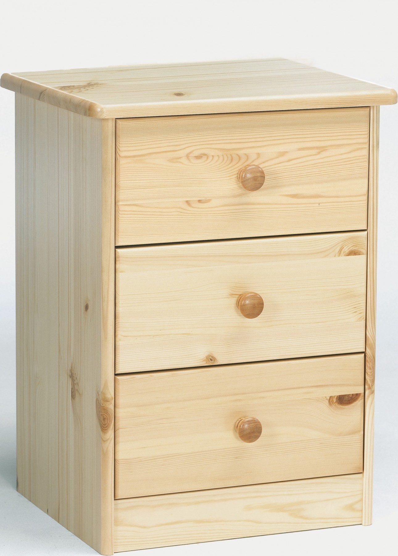 ERST-HOLZ Nachtkommode Nachttisch Kiefer Massiv 3 Schubladen, 90.20-K03 - Nachttisch Kiefer natur-Drei Schubladen