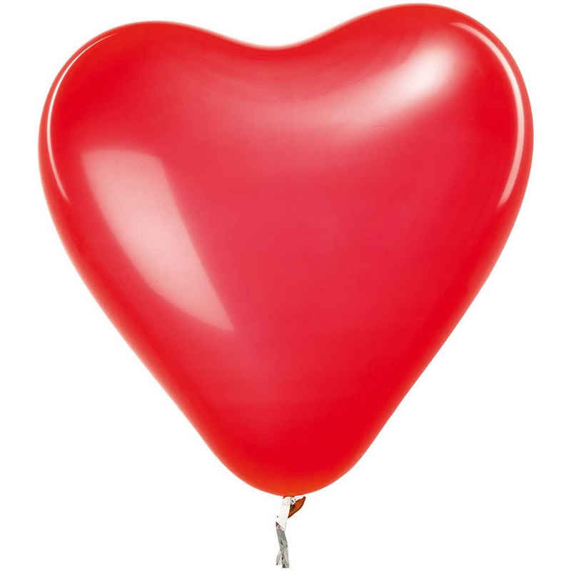 Rico Design Luftballon Luftballon Herz rot (12 Stück)