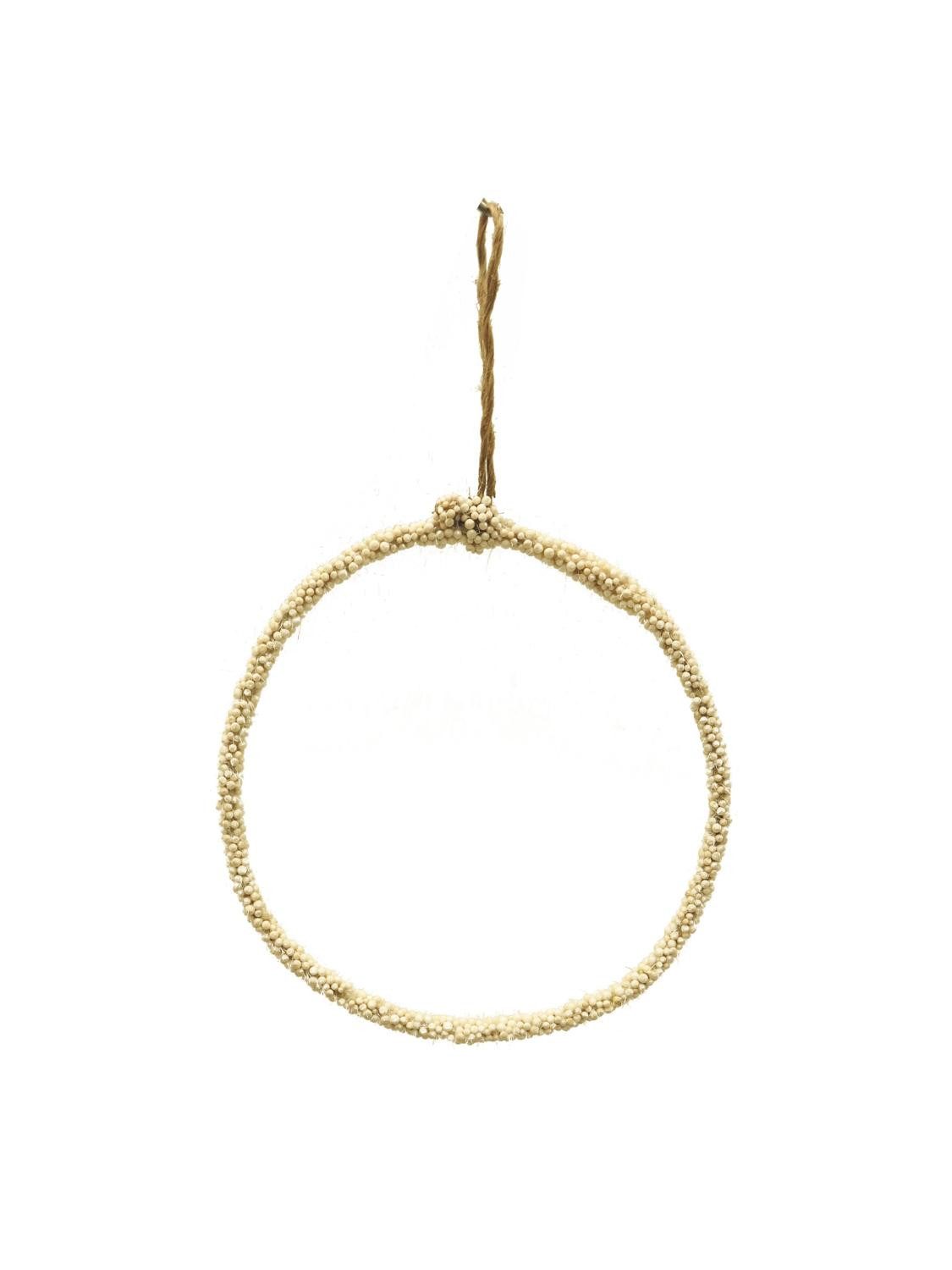 Kunstkranz Deko Metallring HELIJIA zum Hängen, beflockt, weiß, Ø15 cm, artplants