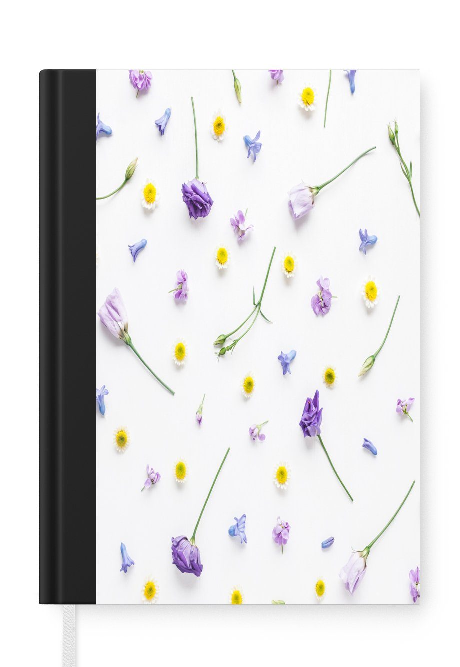 MuchoWow Notizbuch Blumen - Collage - Pastell, Journal, Merkzettel, Tagebuch, Notizheft, A5, 98 Seiten, Haushaltsbuch | Notizbücher