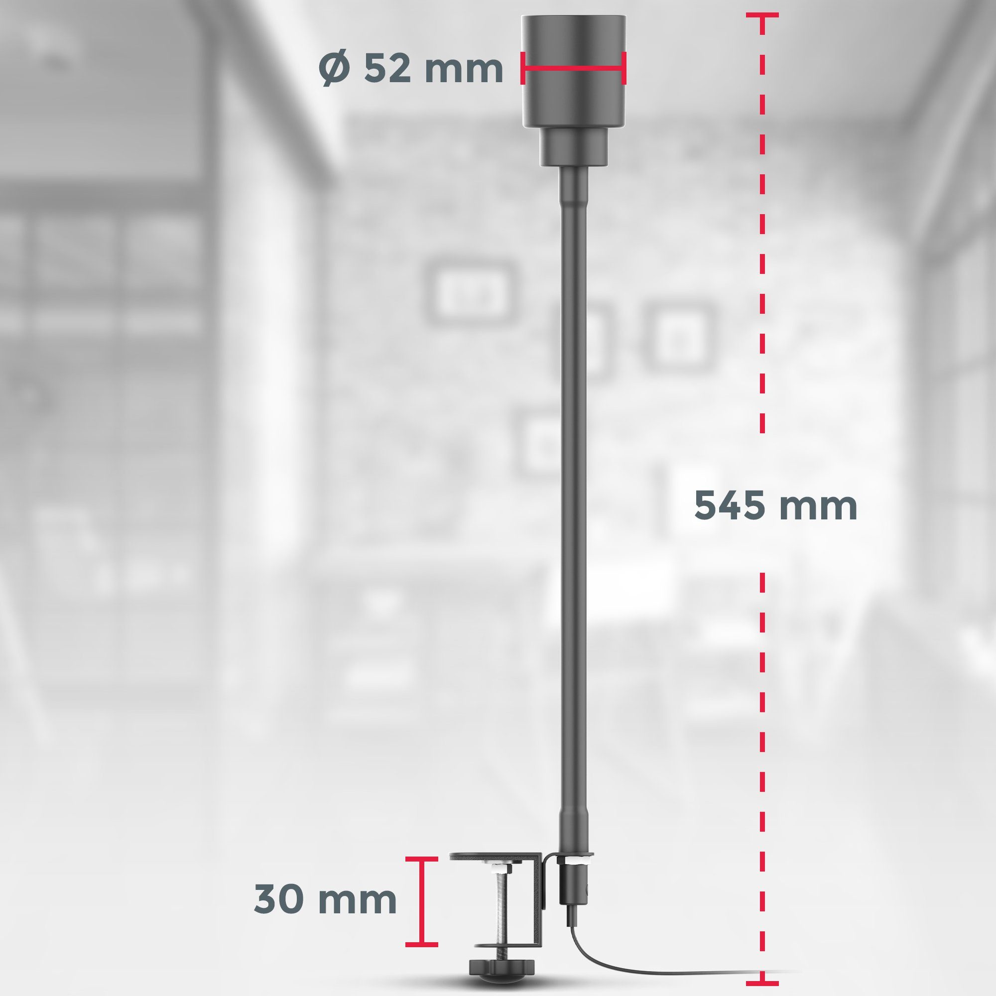 Warmweiß, LED Klemmleuchte BK_KL1355 Klemmlampe, warmweißes LED 3cm Licht, Schwenkbar, Kippschalter, 5W-GU10 wechselbar, Inkl. klemmbar Leuchtmittel, Schwarz, B.K.Licht 3.000K