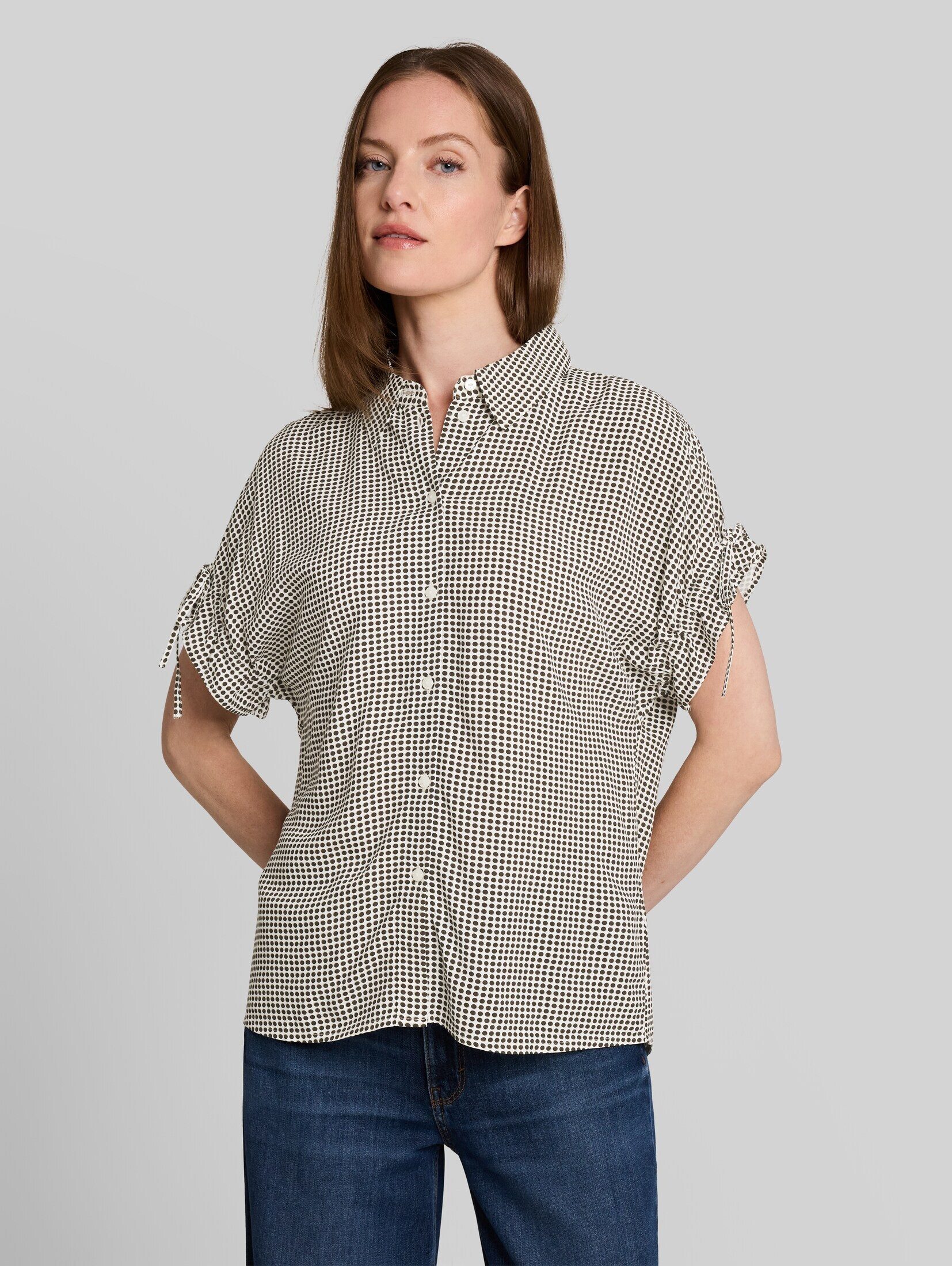 TOM TAILOR Kurzarmbluse Blusen & Shirts Loose Fit Bluse mit Schleifen