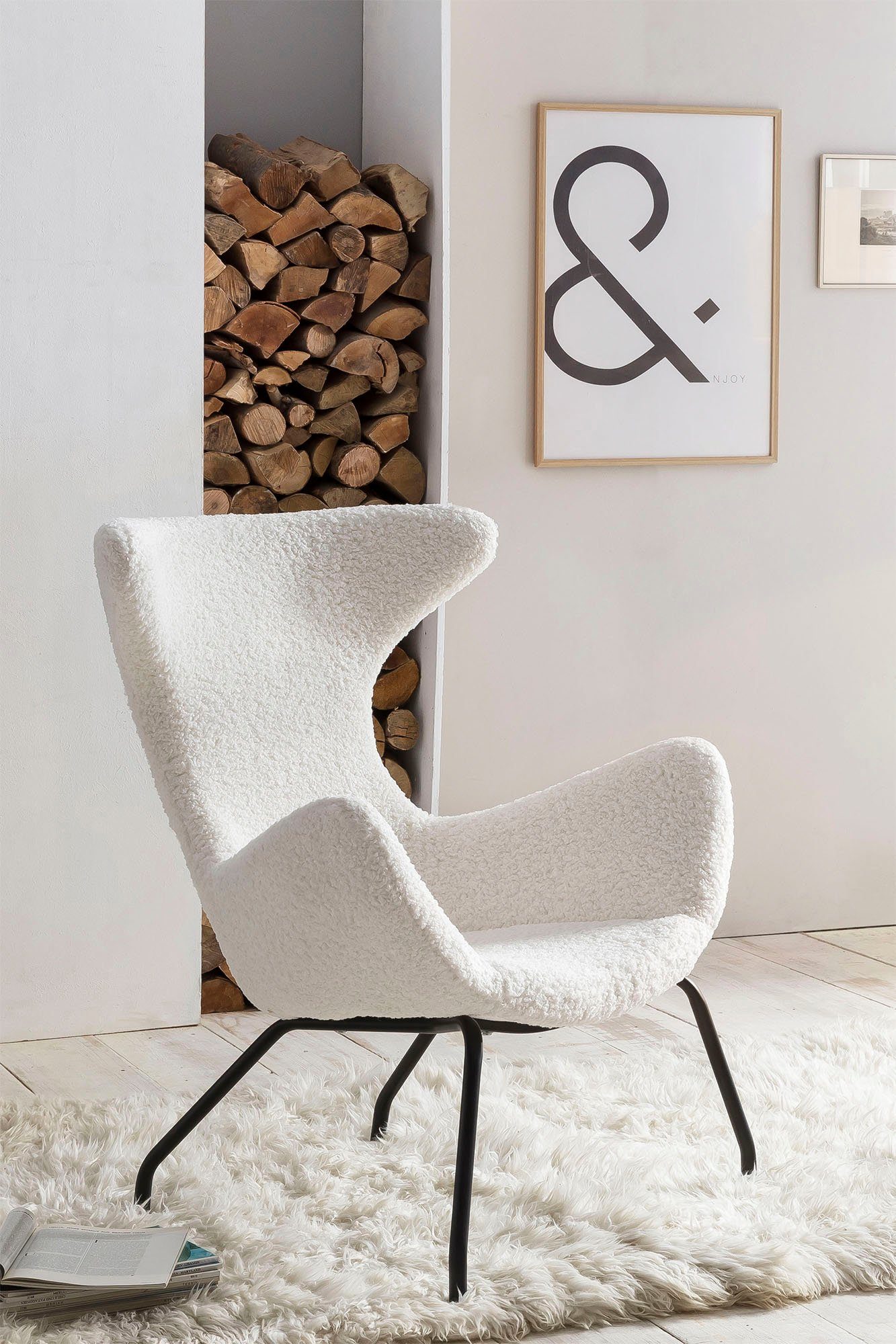 SalesFever Relaxsessel Komfortabler Sessel zum Entspannen, Umhüllt von kuscheligem Teddyfell