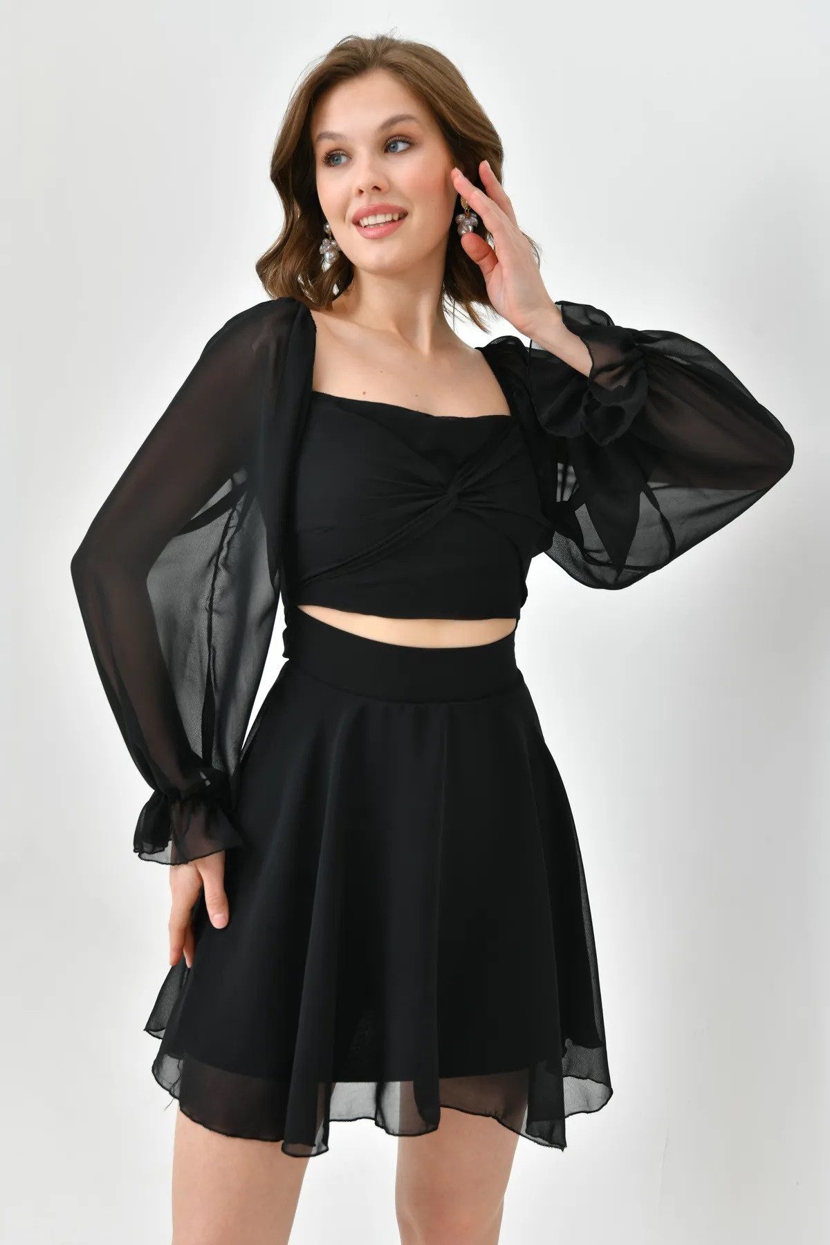 WOMAN VISION Minikleid Damen Design Rock und Top Set mit gefüttertem Chiffo günstig online kaufen