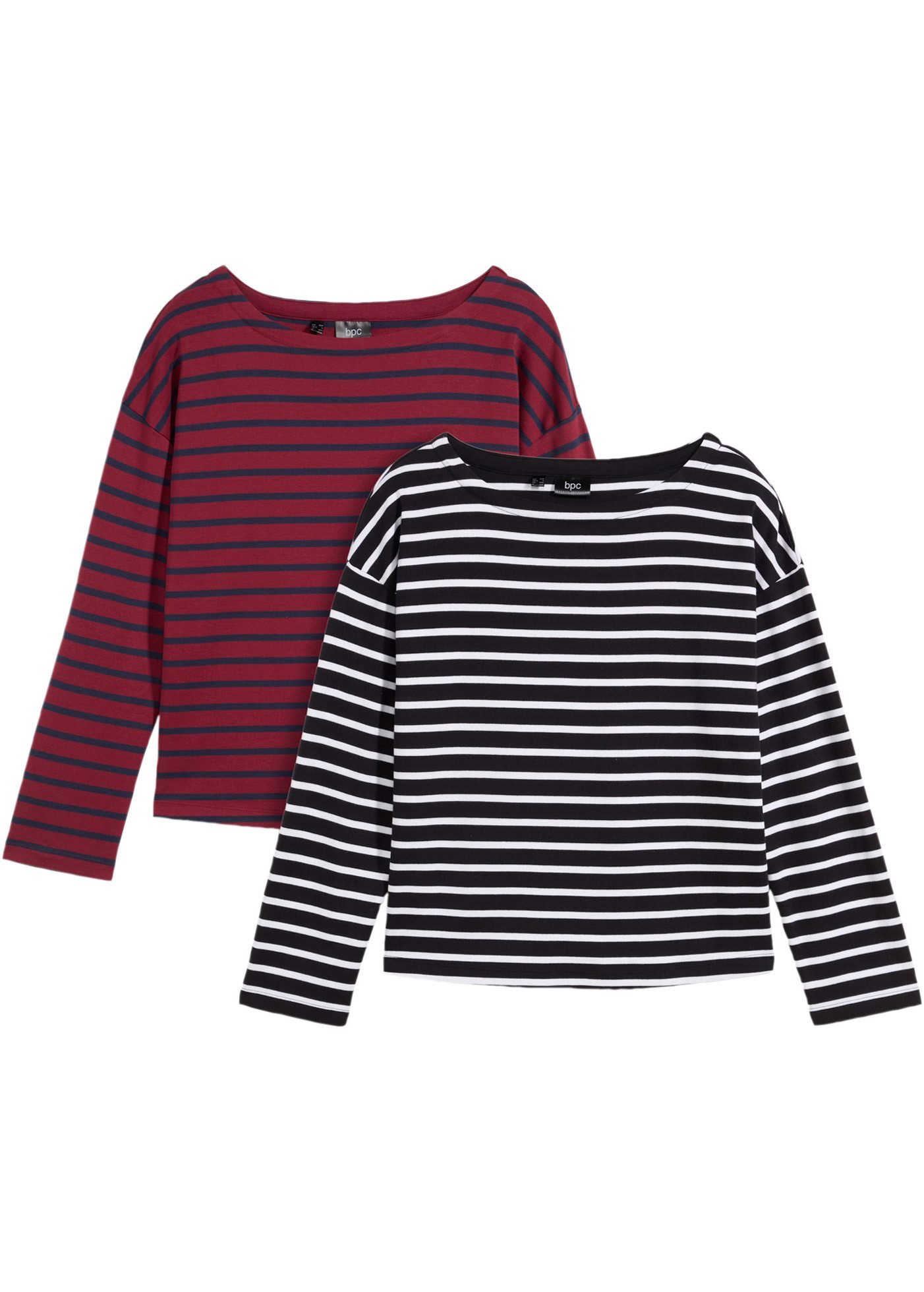 bonprix Langarmshirt (Packung, 2-tlg., 2) Oversize Passform, weiter Ausschn günstig online kaufen