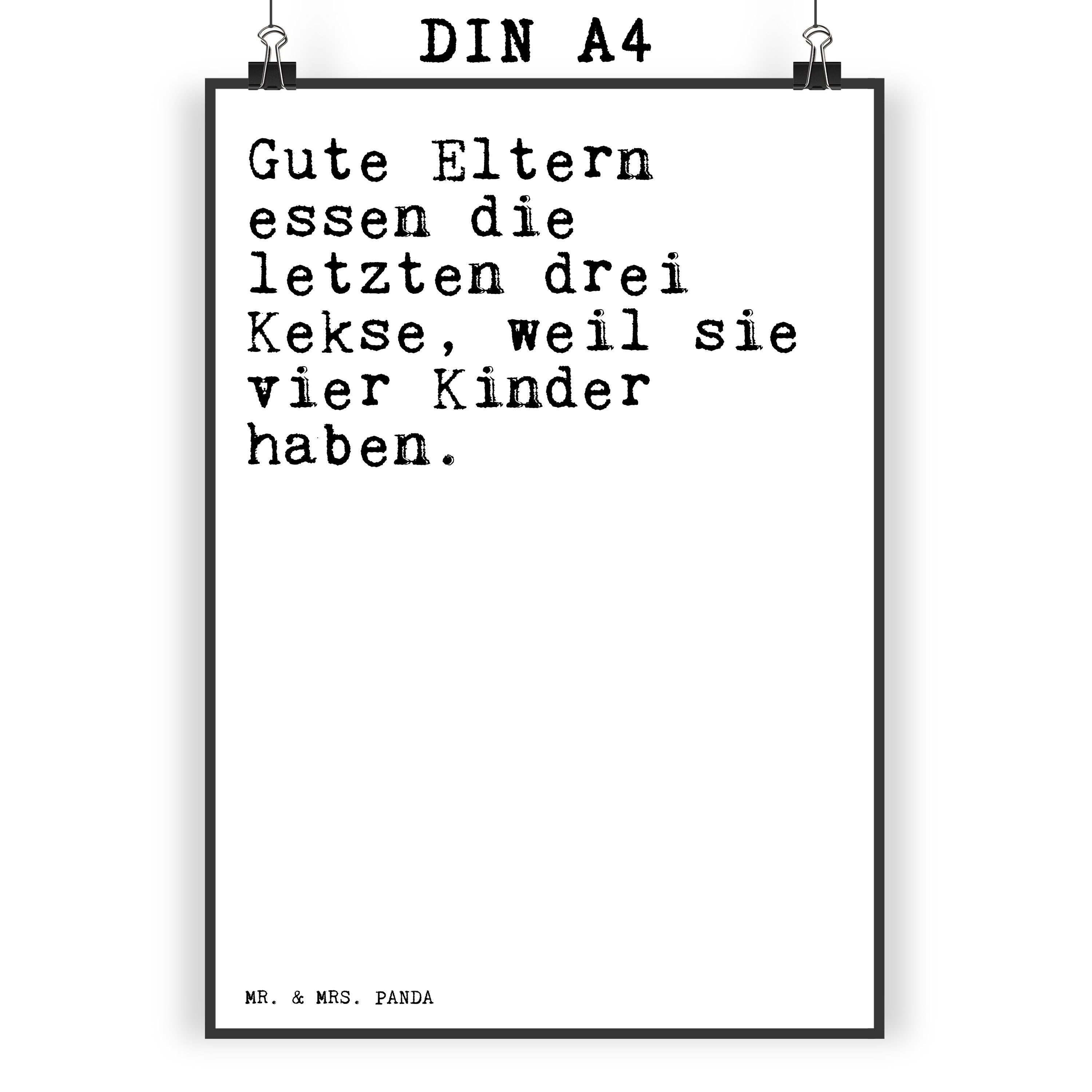 Mr. & Mrs. Panda Poster »Gute Eltern essen die... Weiß Geschenk