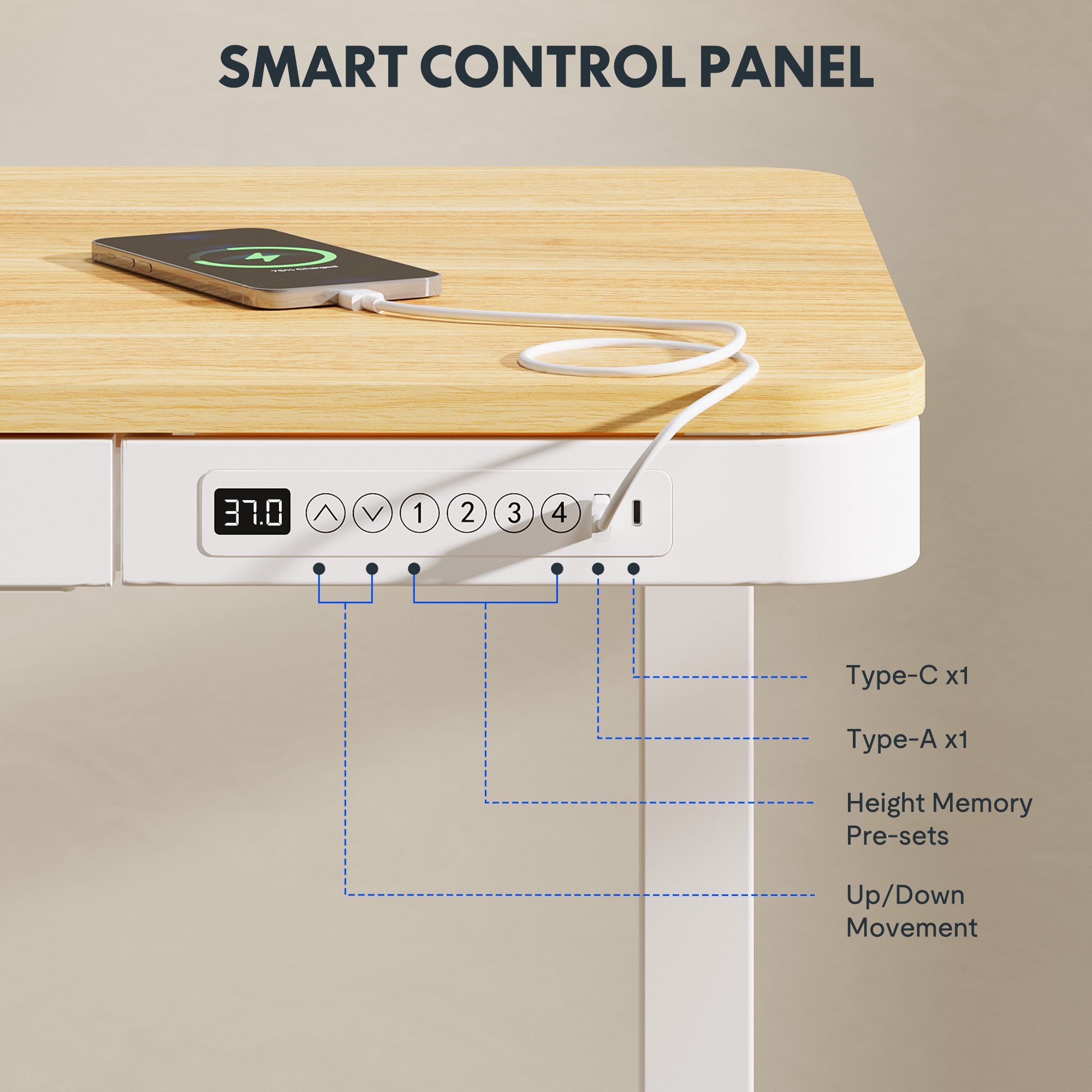 SANODESK Schreibtisch Höhenverstellbarer Schreibtisch mit Schublade günstig online kaufen