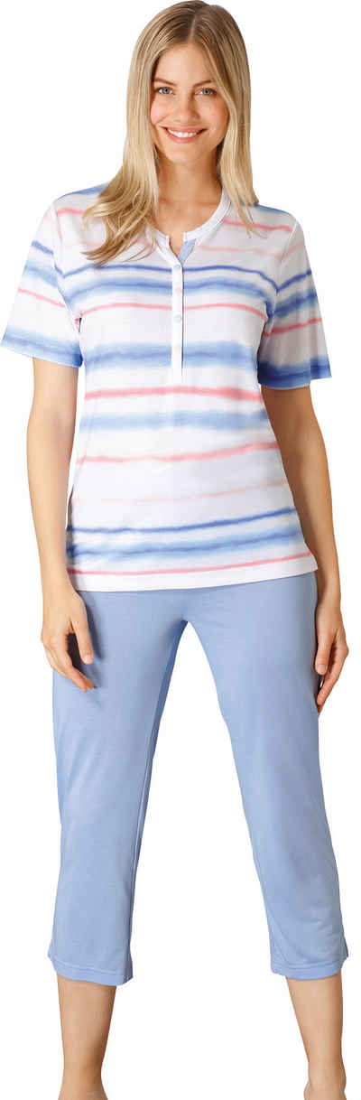Hajo Pyjama Damen-Schlafanzug Single-Jersey Streifen