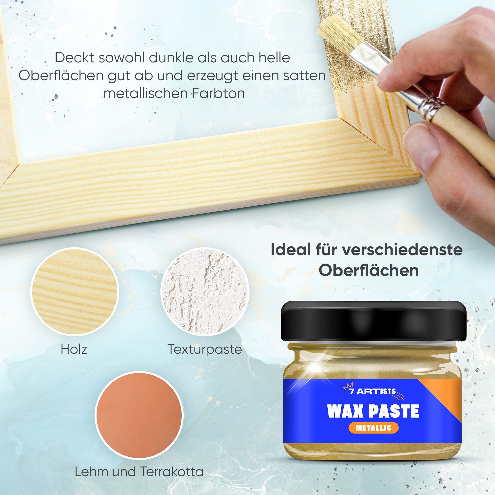 7 Artists Acrylfarbe 7 Artists Metallic Wachspaste 20 ml Gilding Wax - Wax Paste Metallic, Wax Paste