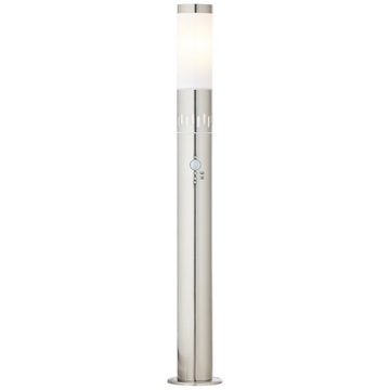 Lightbox Außen-Stehlampe, Bewegungsmelder, ohne Leuchtmittel, Warmweiß, Wegelampe, 80 x 12 cm, E27, LED Ring mit Dämmerungssensor, 100 lm